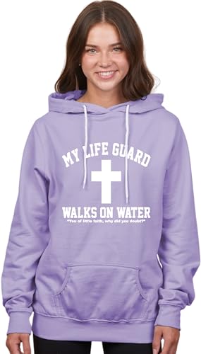 Go All Out Large Red Mens Jesus Walks On Water Christian Easter Gift Idea Sweatshirt Hoodie