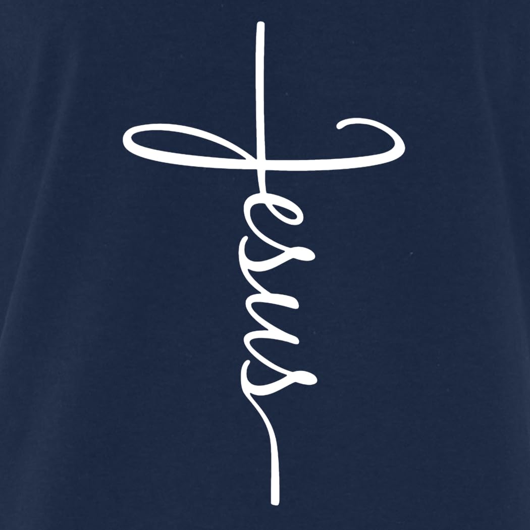 Jesus Cross Script T-Shirt Medium Black 0