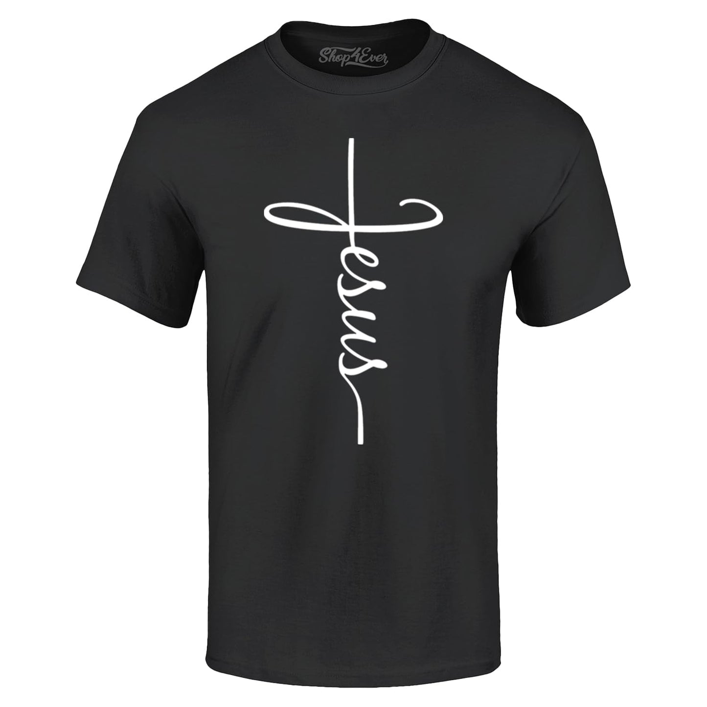 Jesus Cross Script T-Shirt Medium Black 0