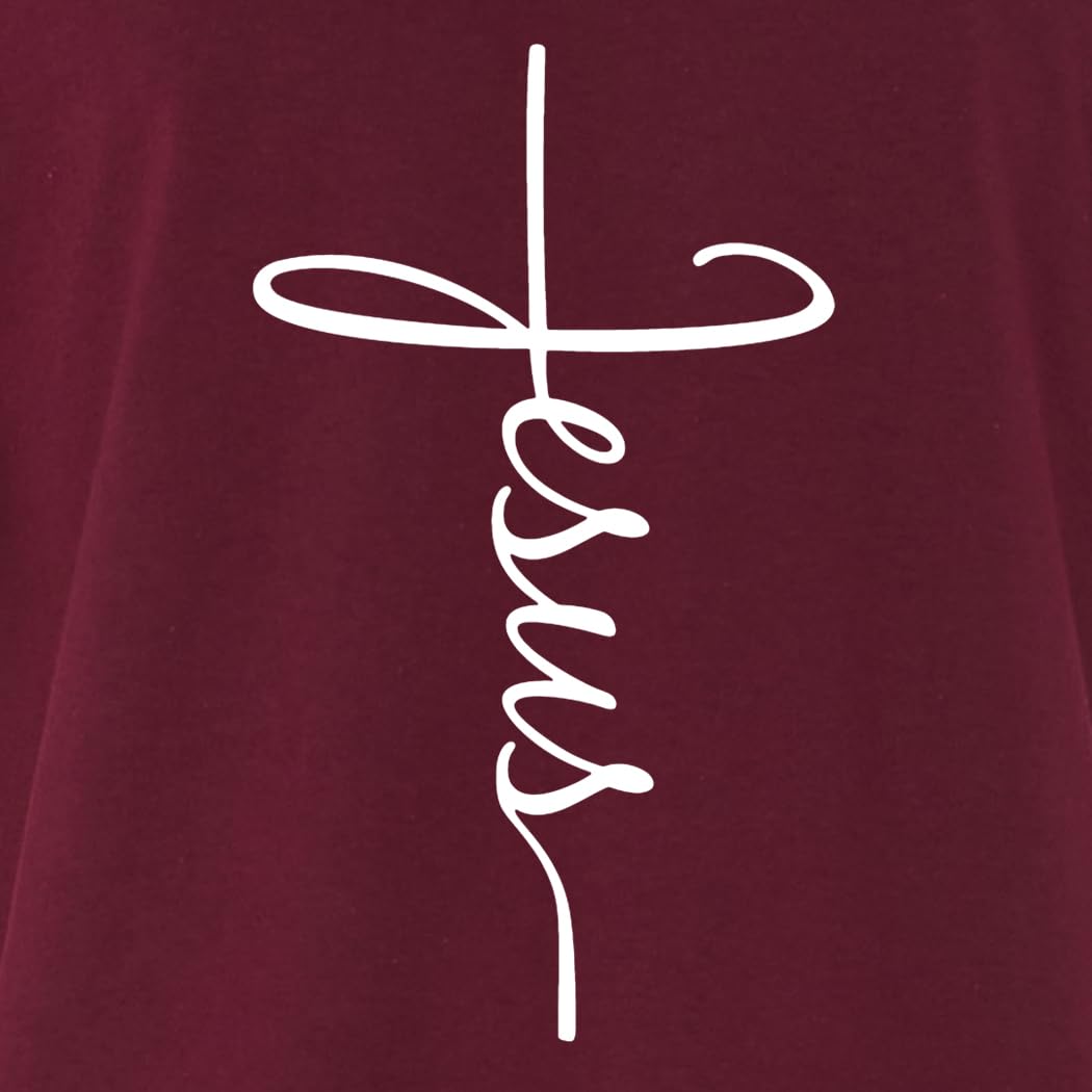 Jesus Cross Script T-Shirt Medium Black 0