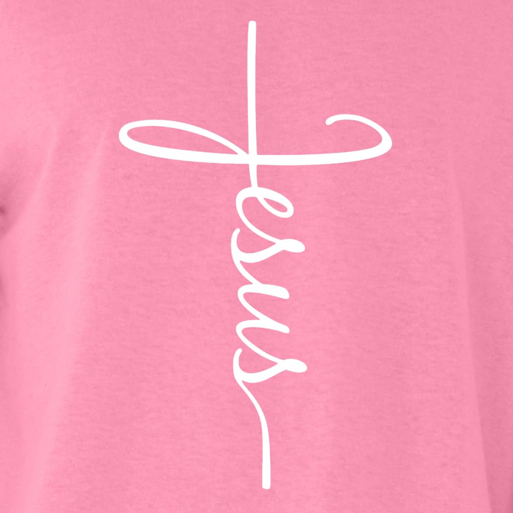 Jesus Cross Script T-Shirt Medium Black 0