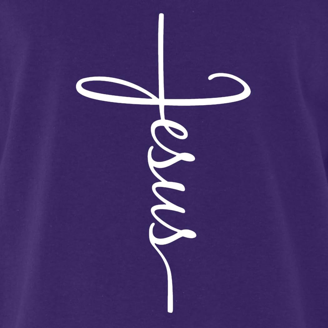 Jesus Cross Script T-Shirt Medium Black 0