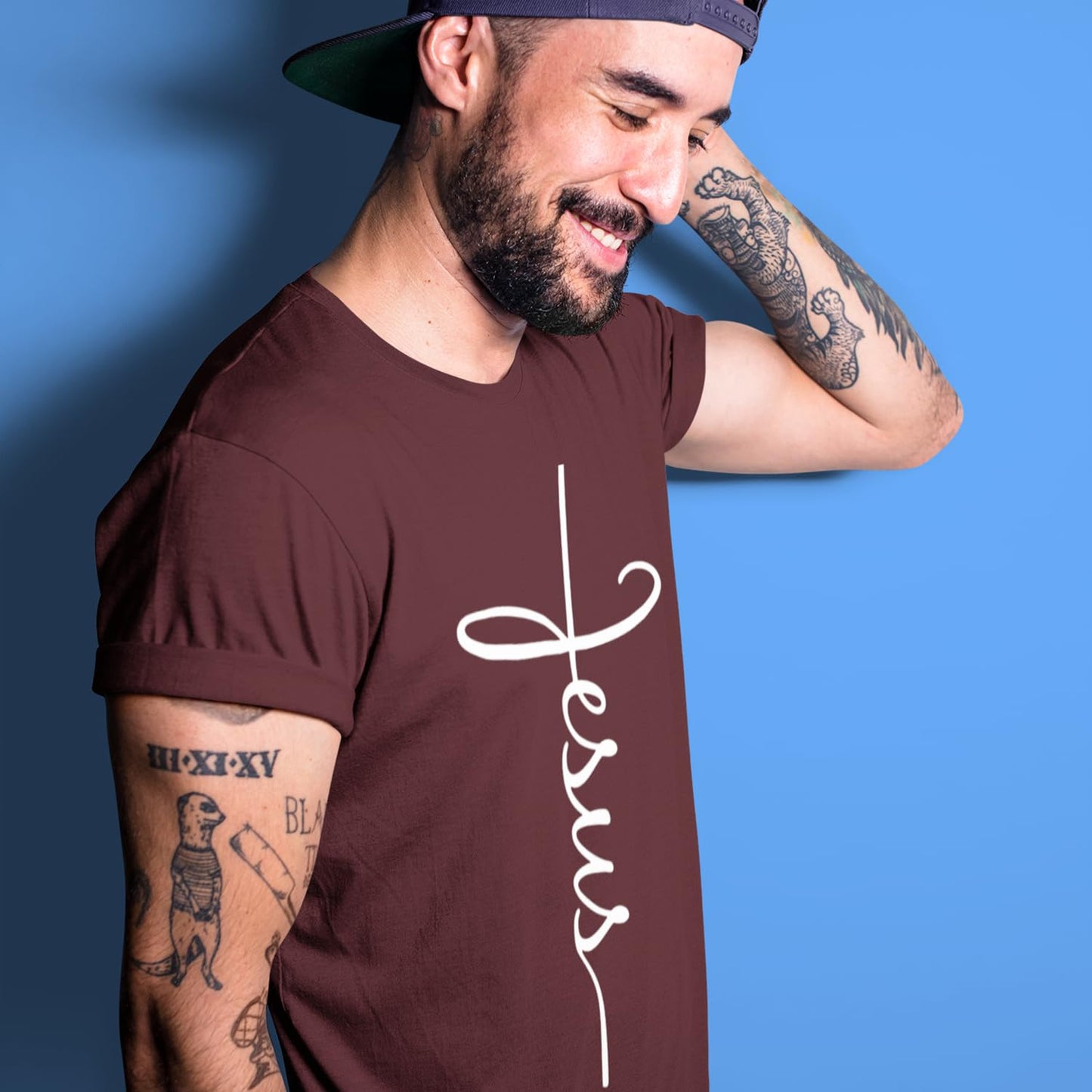 Jesus Cross Script T-Shirt Medium Black 0