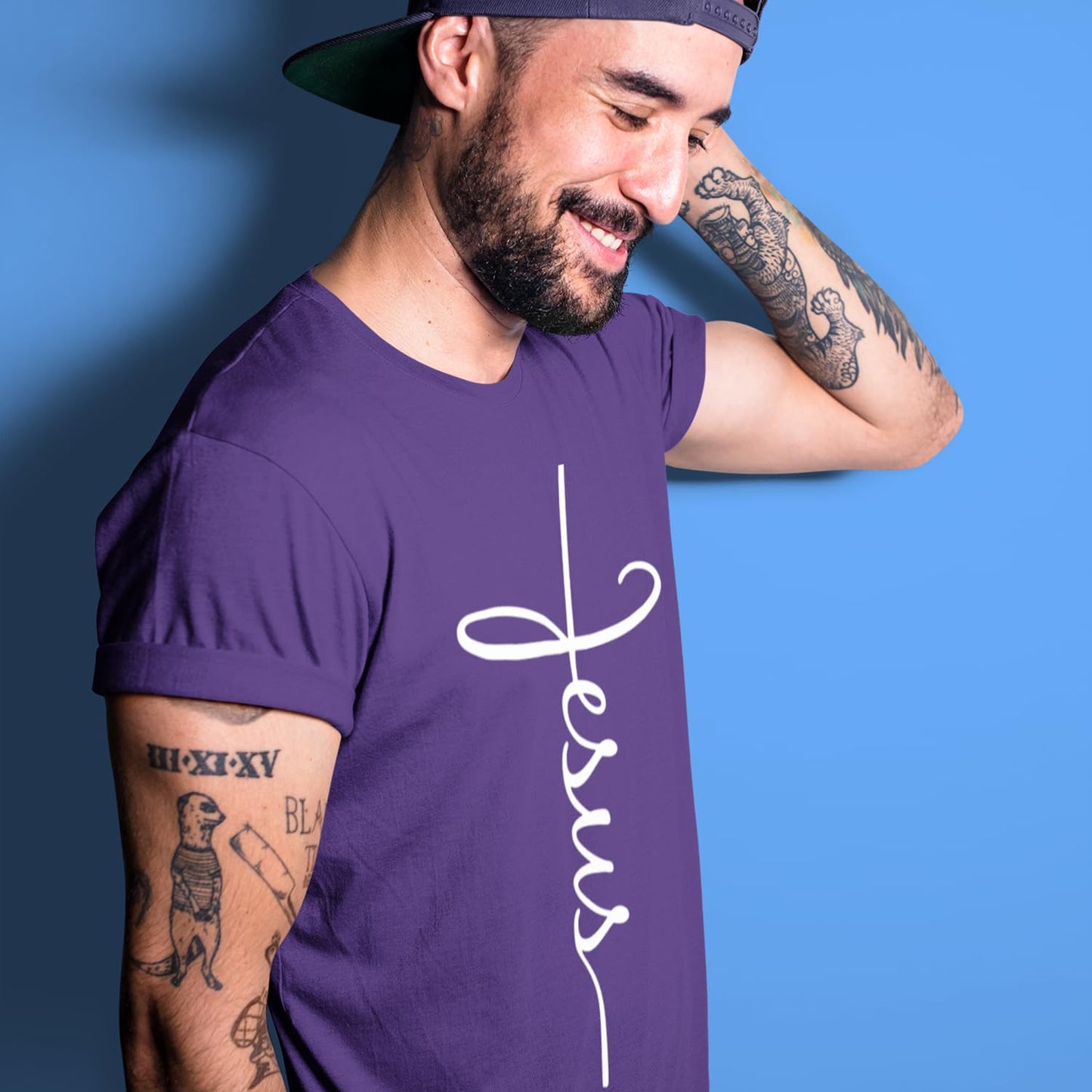 Jesus Cross Script T-Shirt Medium Black 0