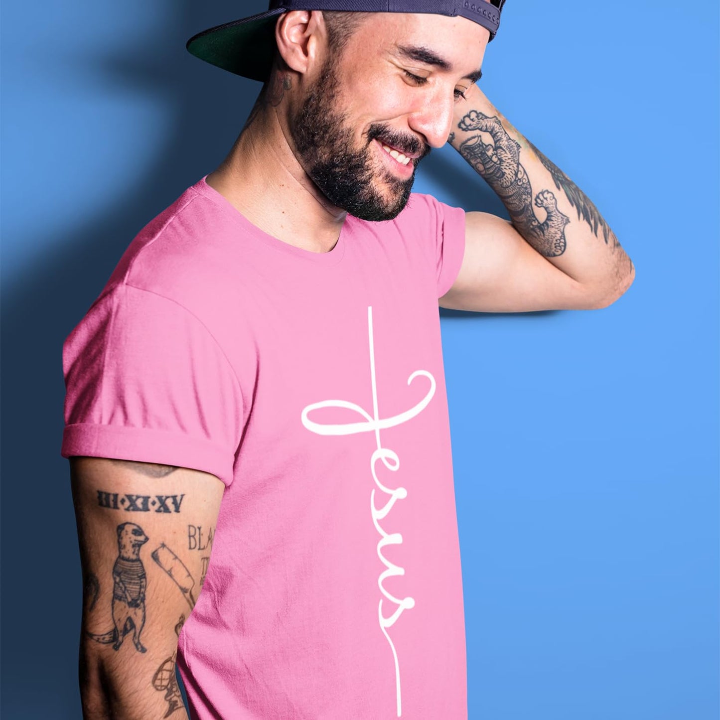 Jesus Cross Script T-Shirt Medium Black 0