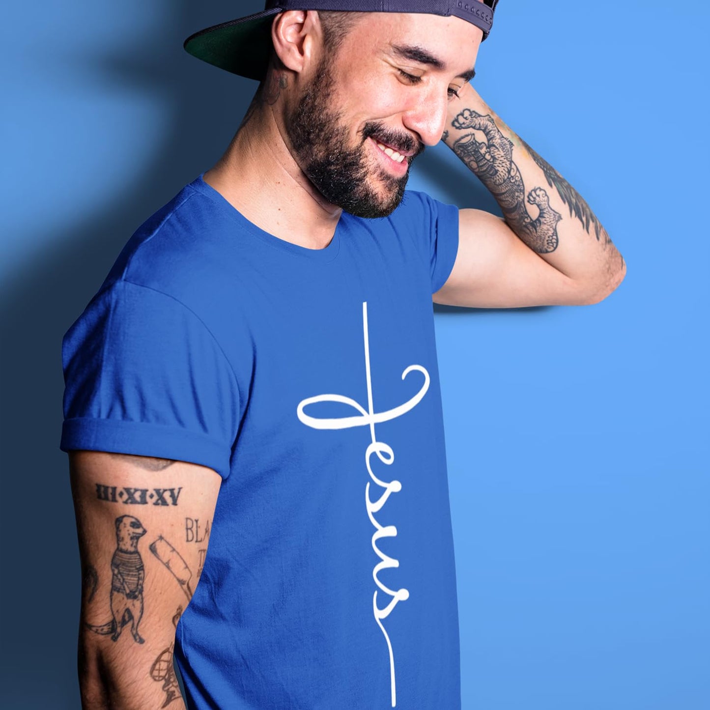 Jesus Cross Script T-Shirt Medium Black 0