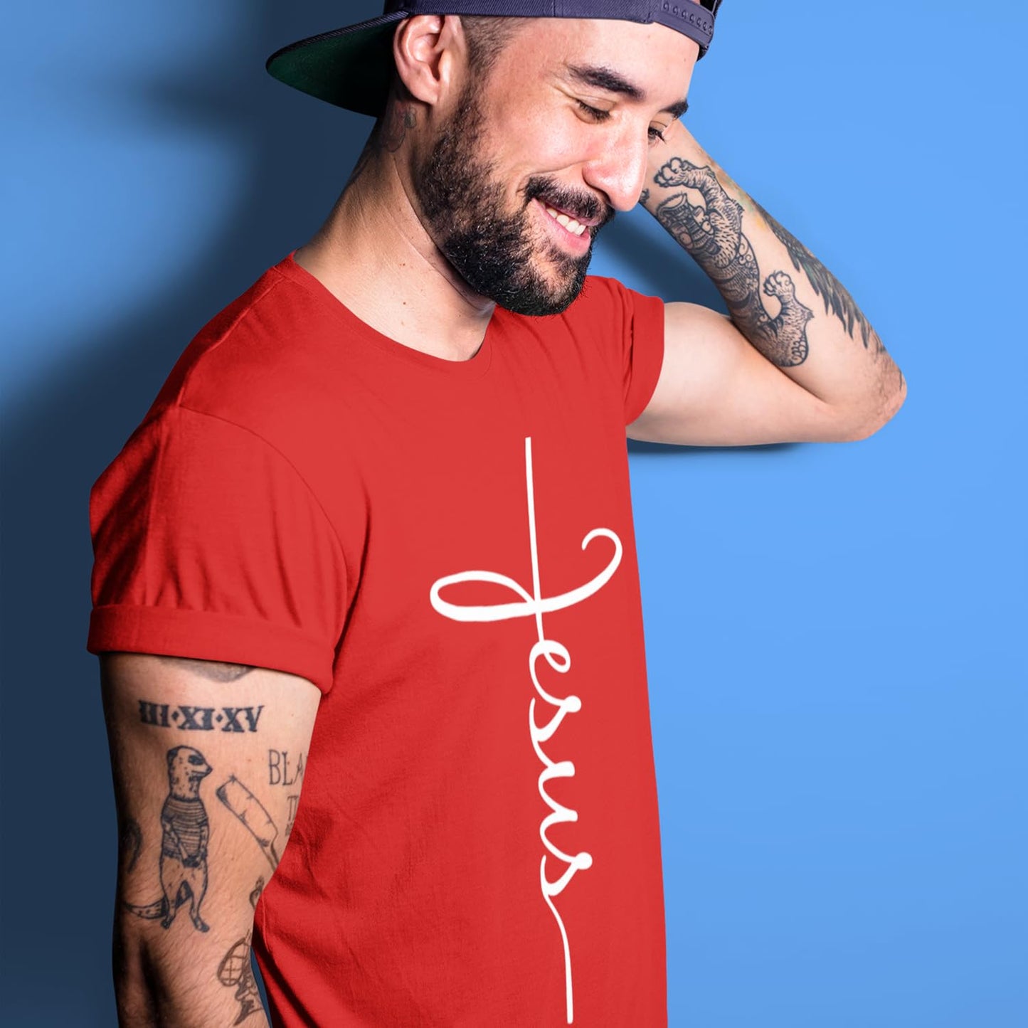 Jesus Cross Script T-Shirt Medium Black 0