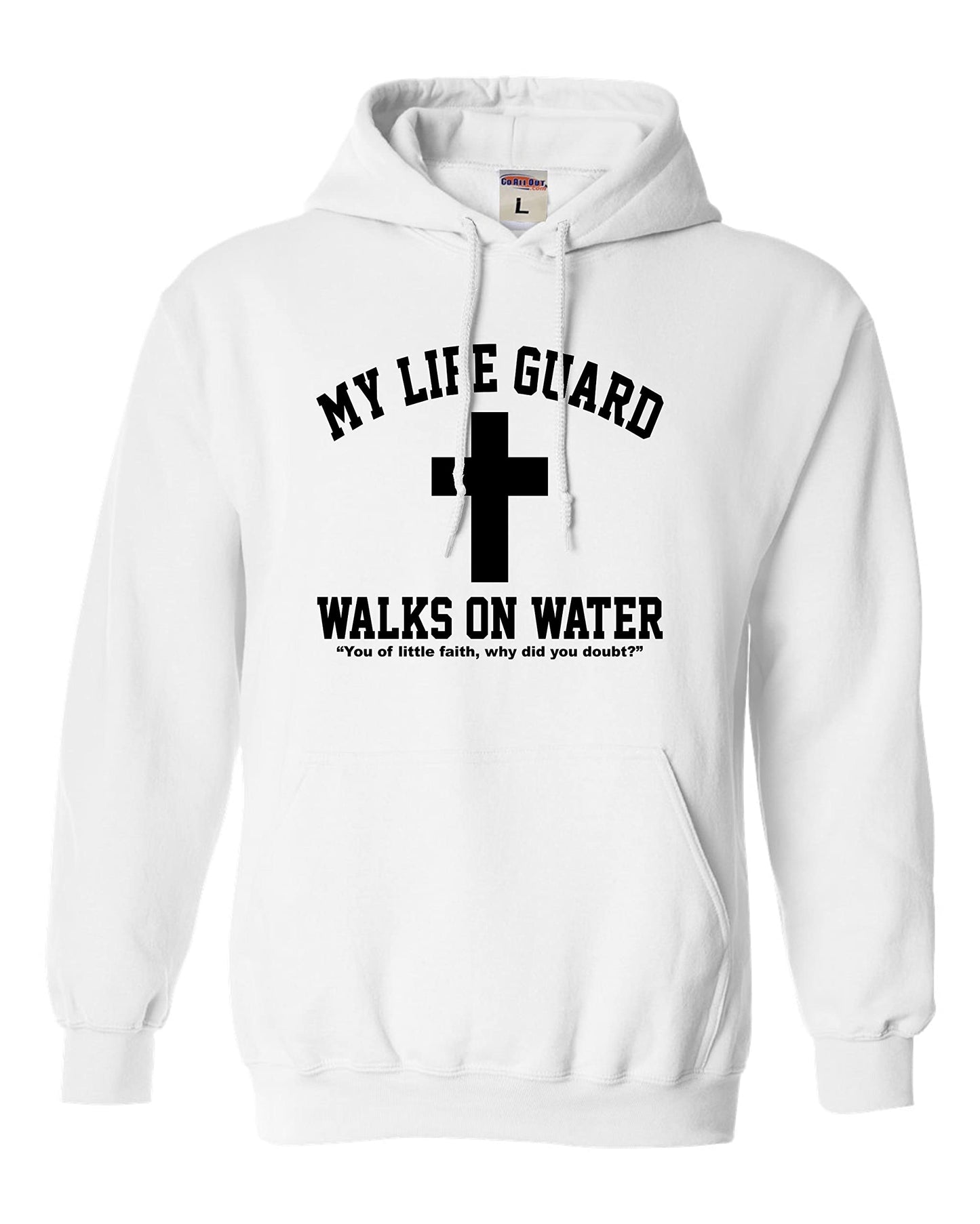 Go All Out Large Red Mens Jesus Walks On Water Christian Easter Gift Idea Sweatshirt Hoodie