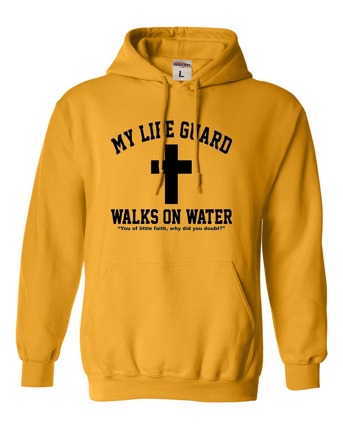 Go All Out Large Red Mens Jesus Walks On Water Christian Easter Gift Idea Sweatshirt Hoodie