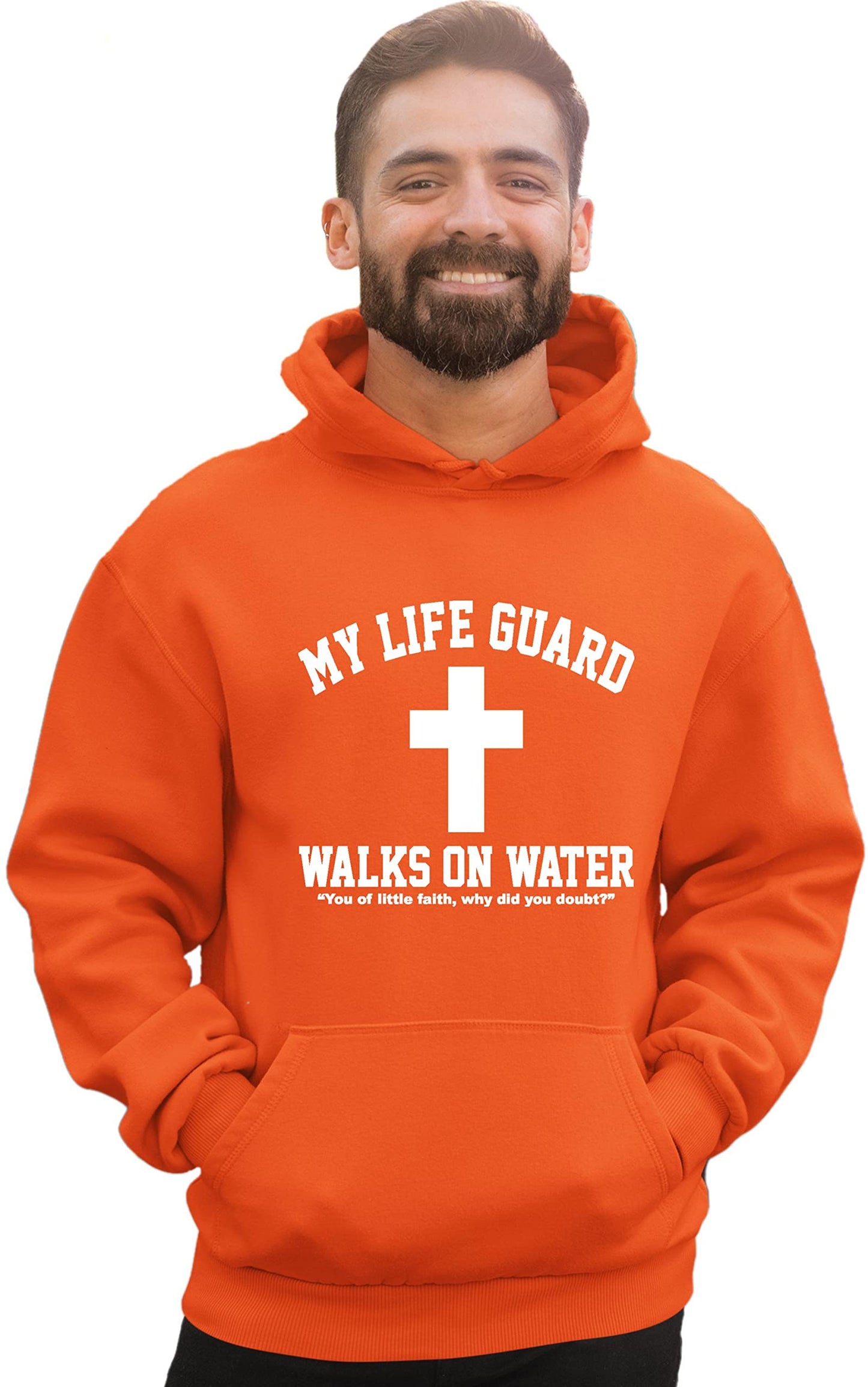Go All Out Large Red Mens Jesus Walks On Water Christian Easter Gift Idea Sweatshirt Hoodie