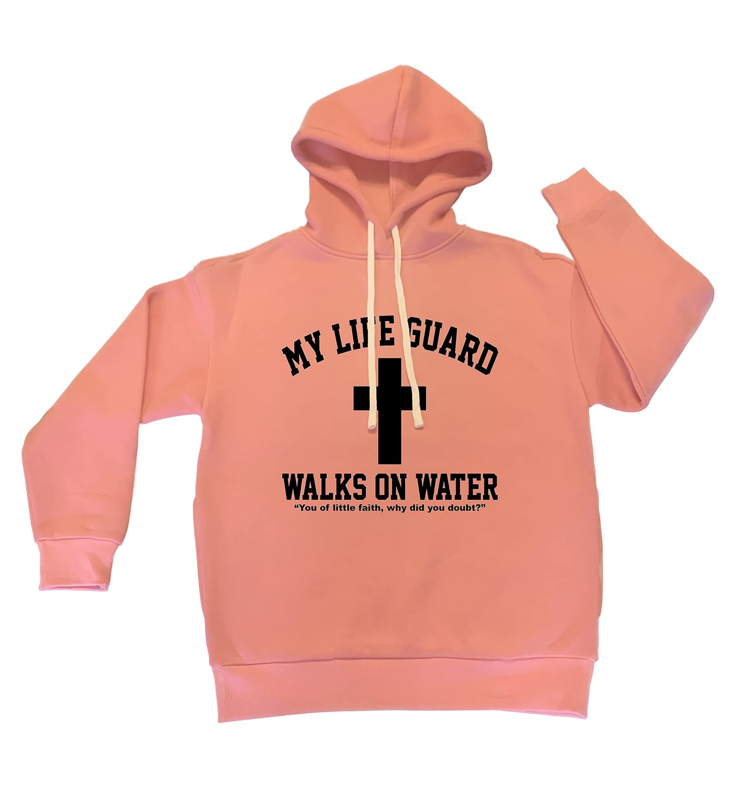Go All Out Large Red Mens Jesus Walks On Water Christian Easter Gift Idea Sweatshirt Hoodie