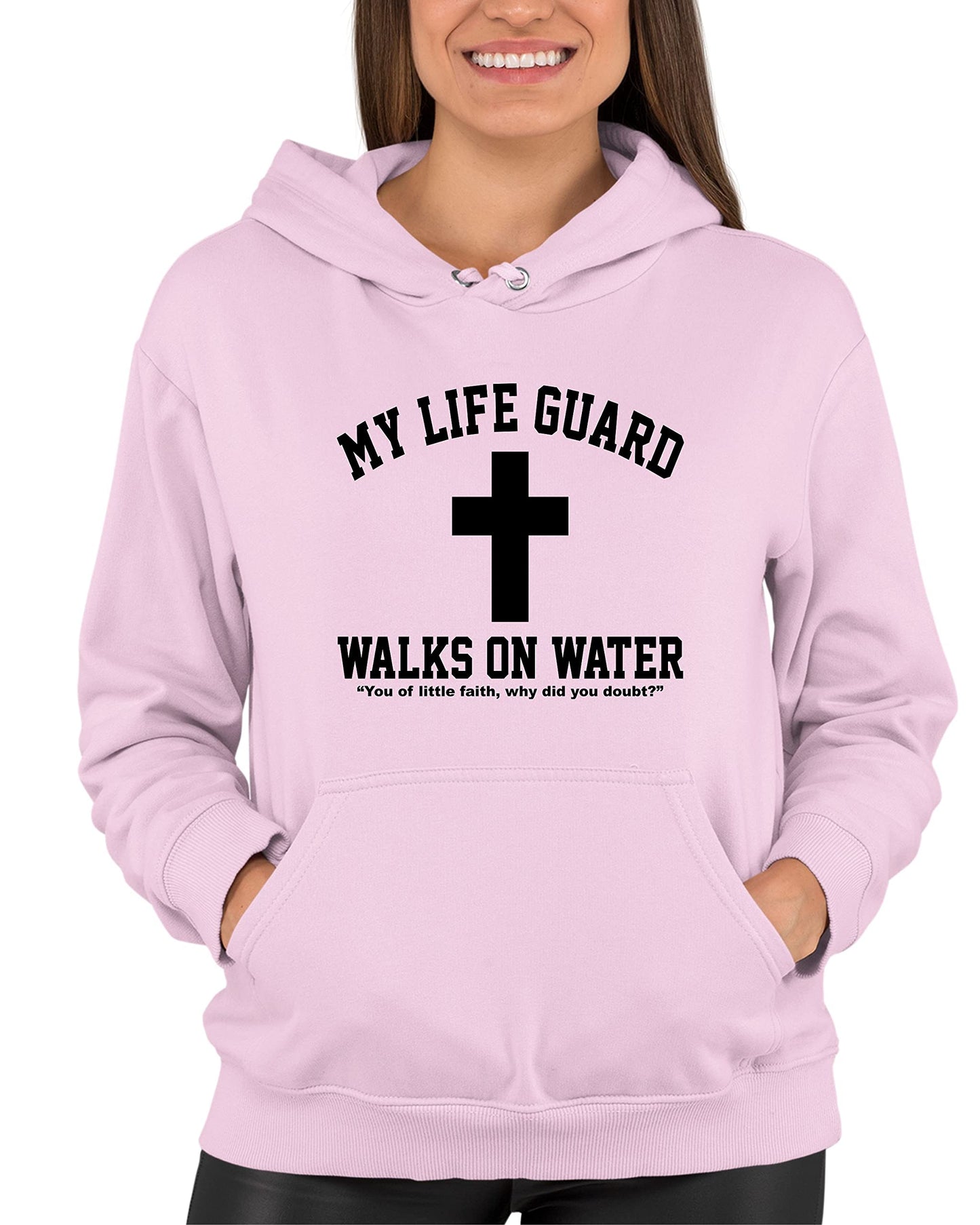 Go All Out Large Red Mens Jesus Walks On Water Christian Easter Gift Idea Sweatshirt Hoodie