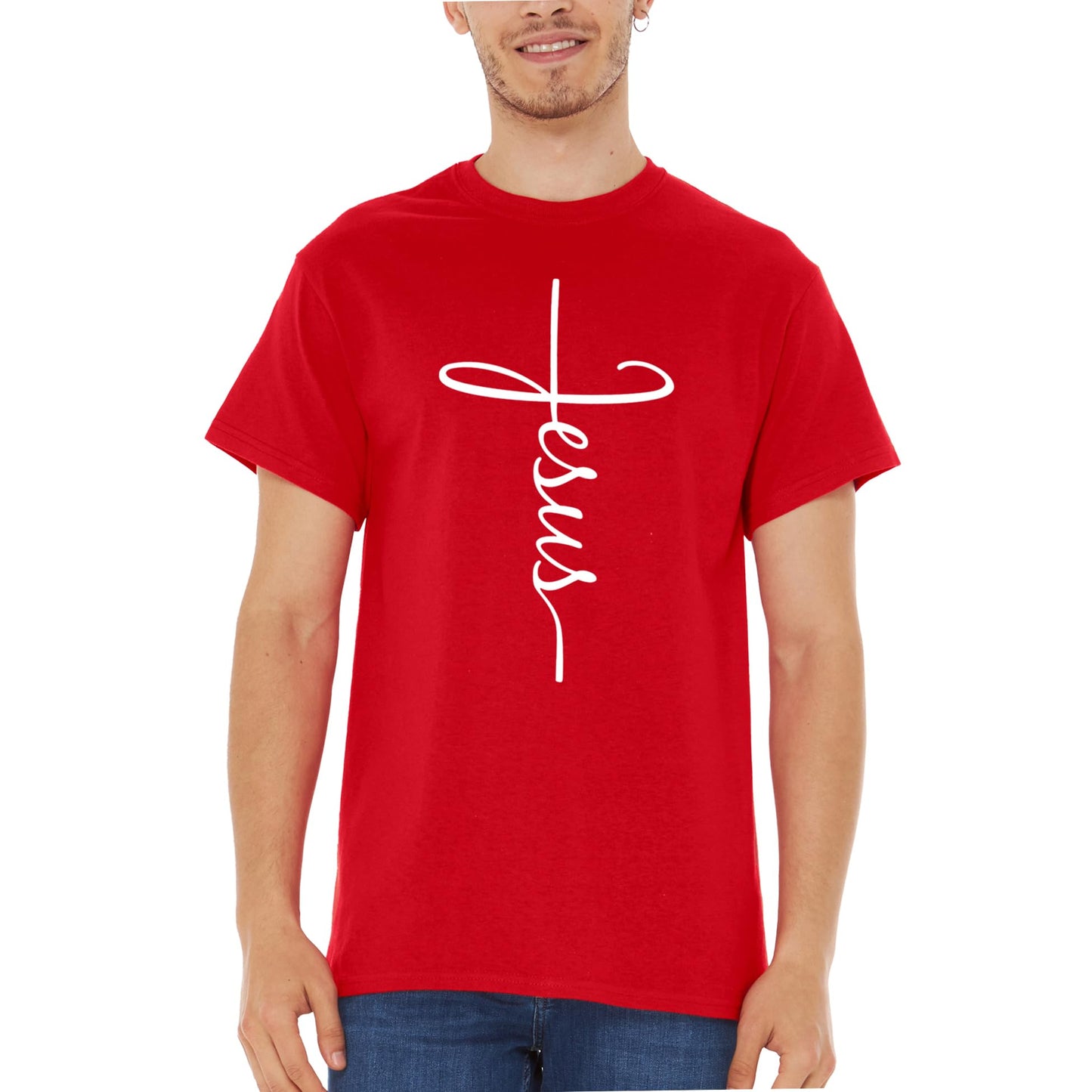 Jesus Cross Script T-Shirt Medium Black 0