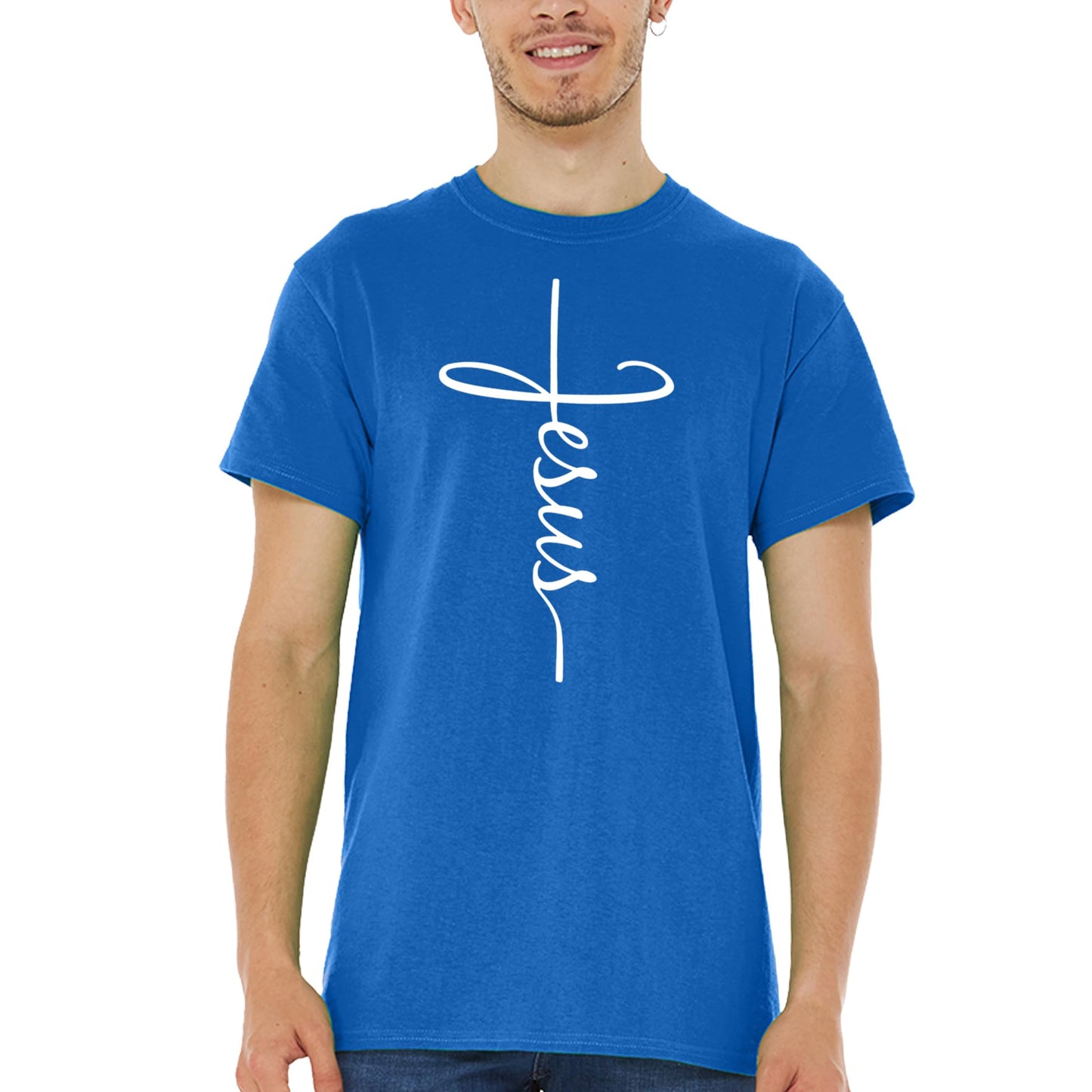 Jesus Cross Script T-Shirt Medium Black 0