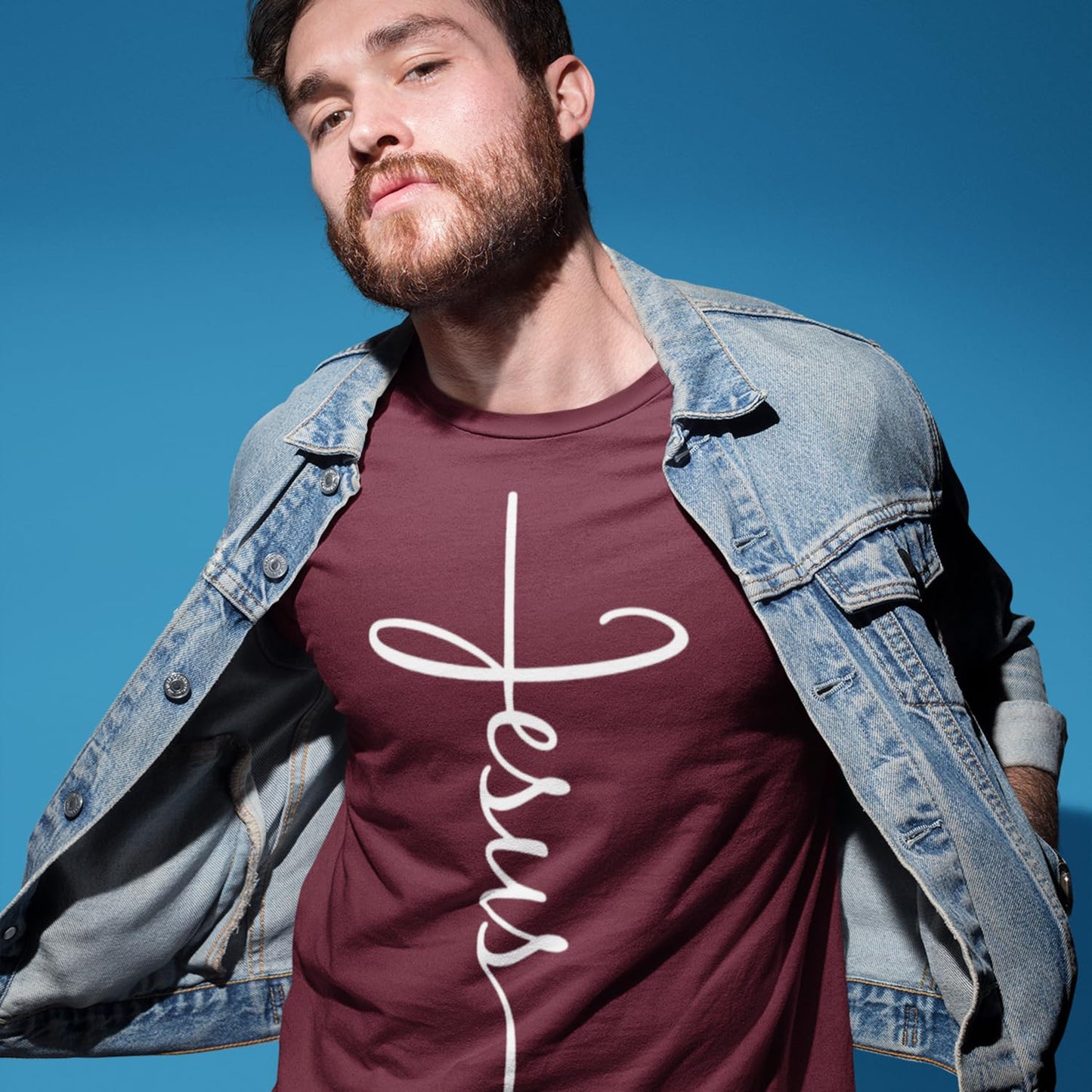 Jesus Cross Script T-Shirt Medium Black 0