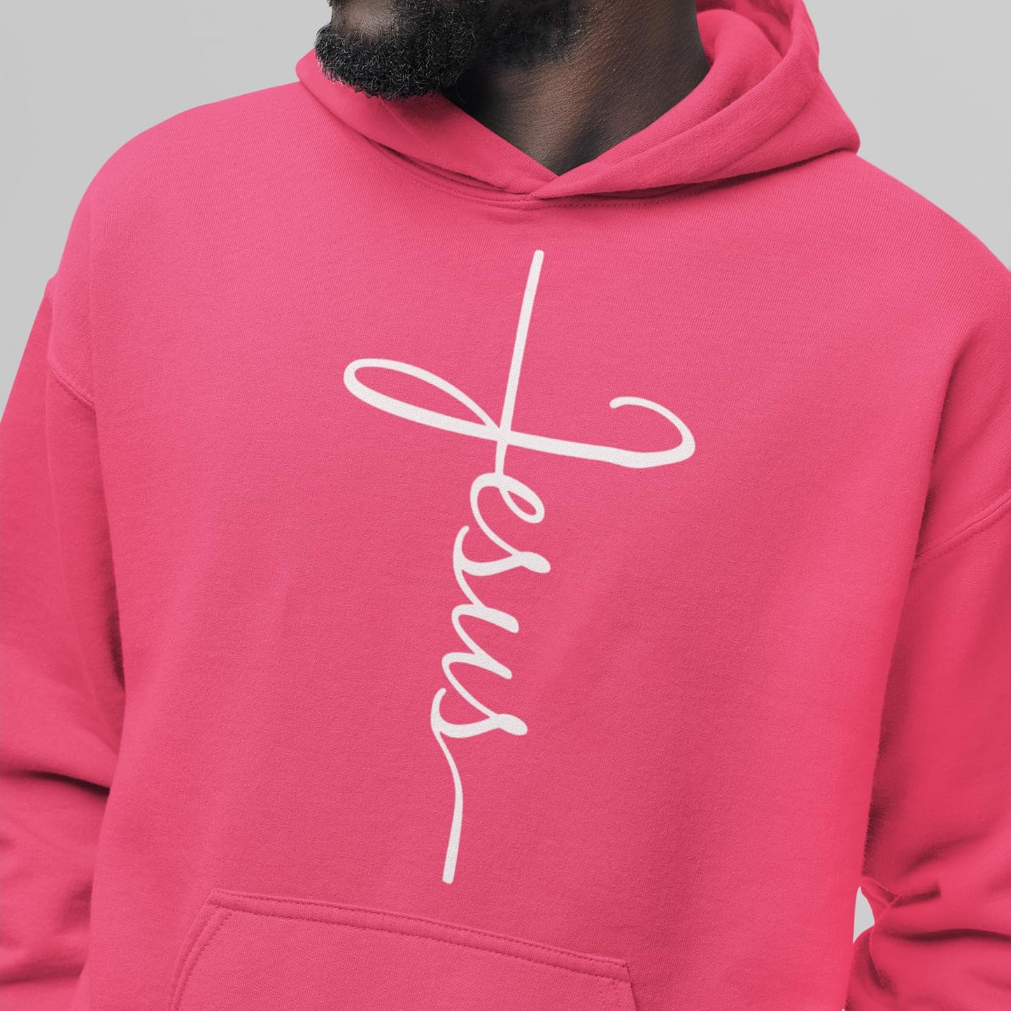 shop4ever Jesus Cross Hoodie Sweatshirts Large Black 0