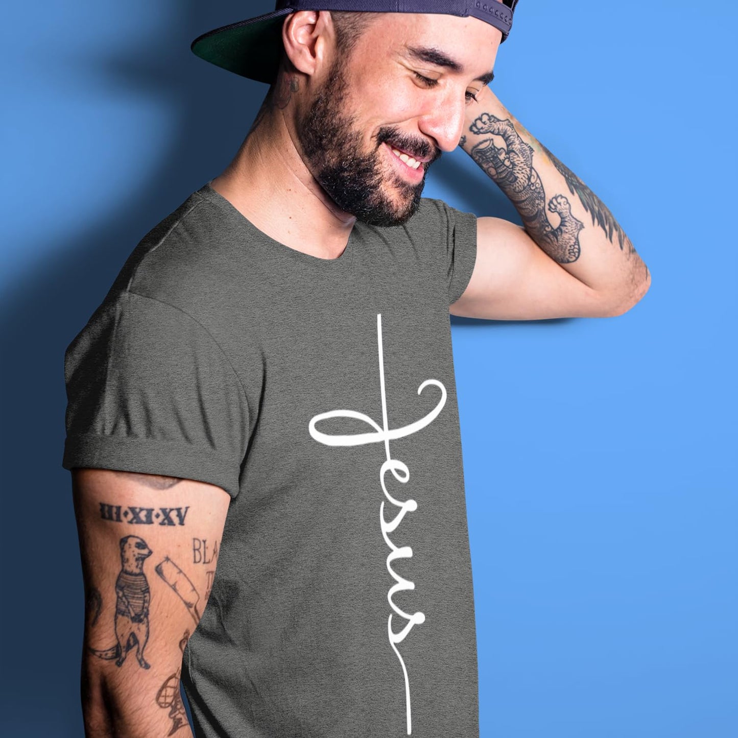 Jesus Cross Script T-Shirt Medium Black 0