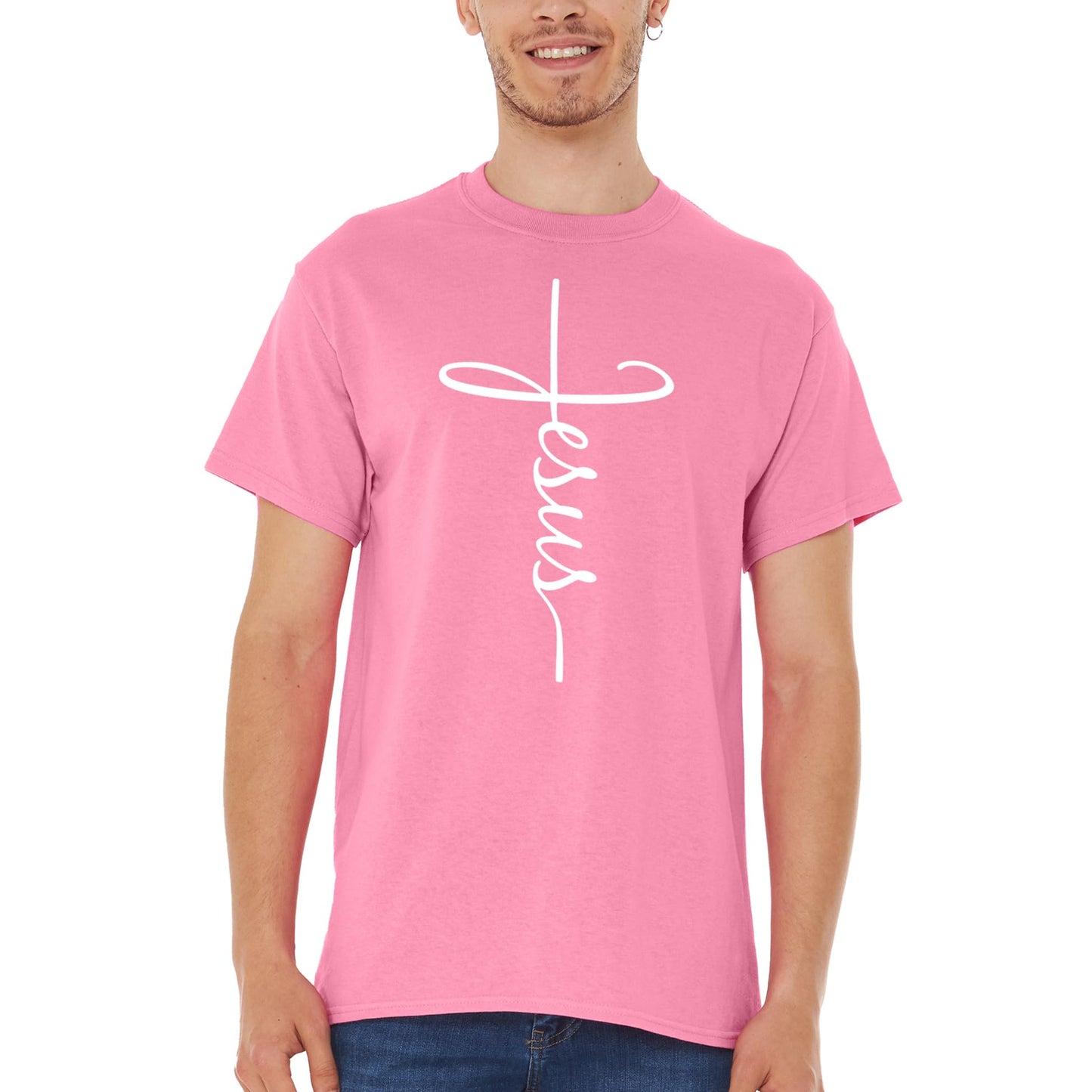 Jesus Cross Script T-Shirt Medium Black 0