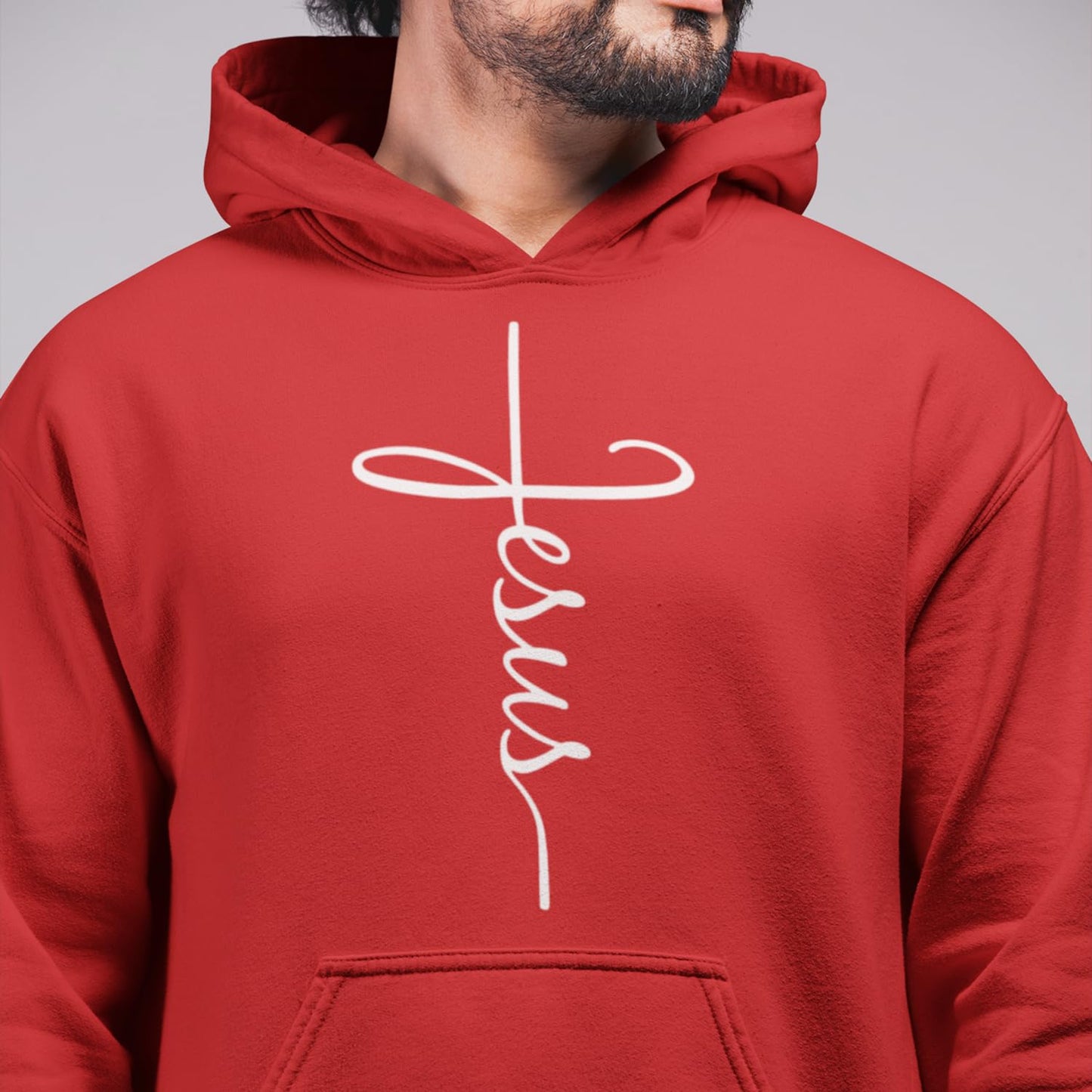 shop4ever Jesus Cross Hoodie Sweatshirts Large Black 0