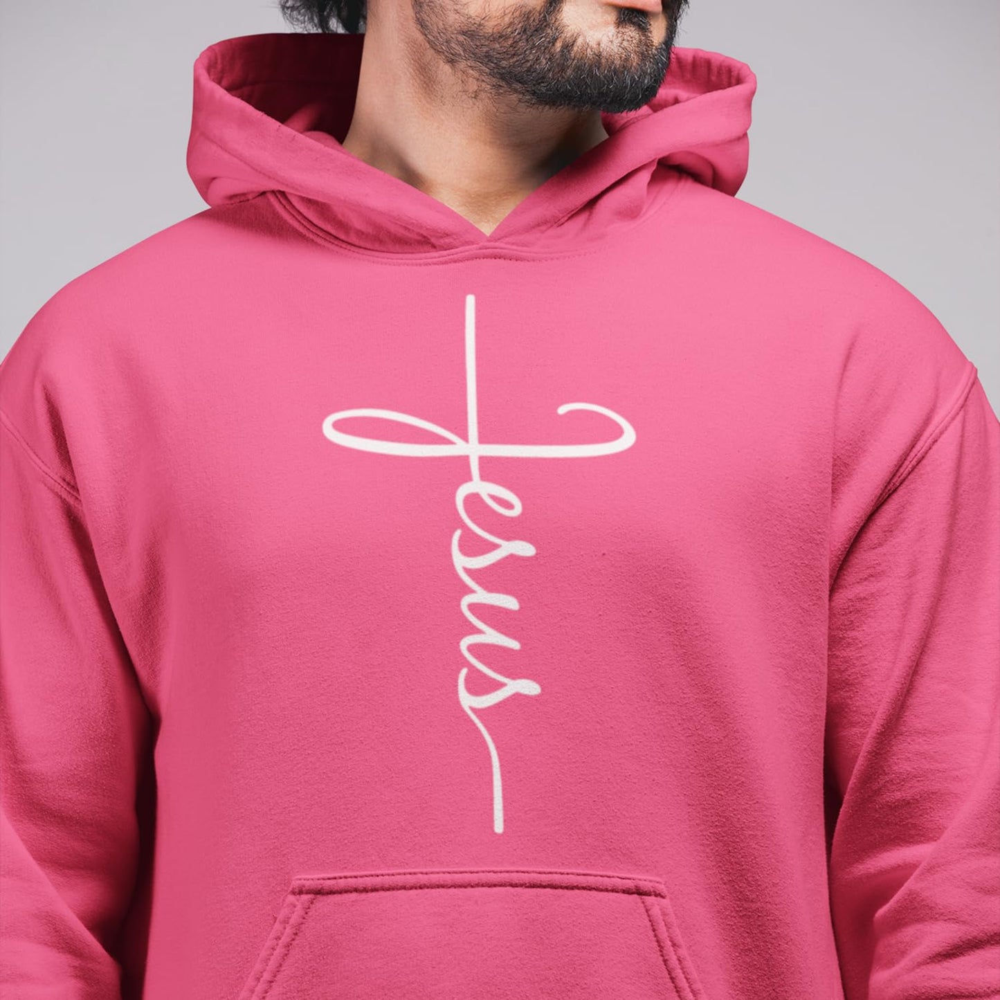 shop4ever Jesus Cross Hoodie Sweatshirts Large Black 0