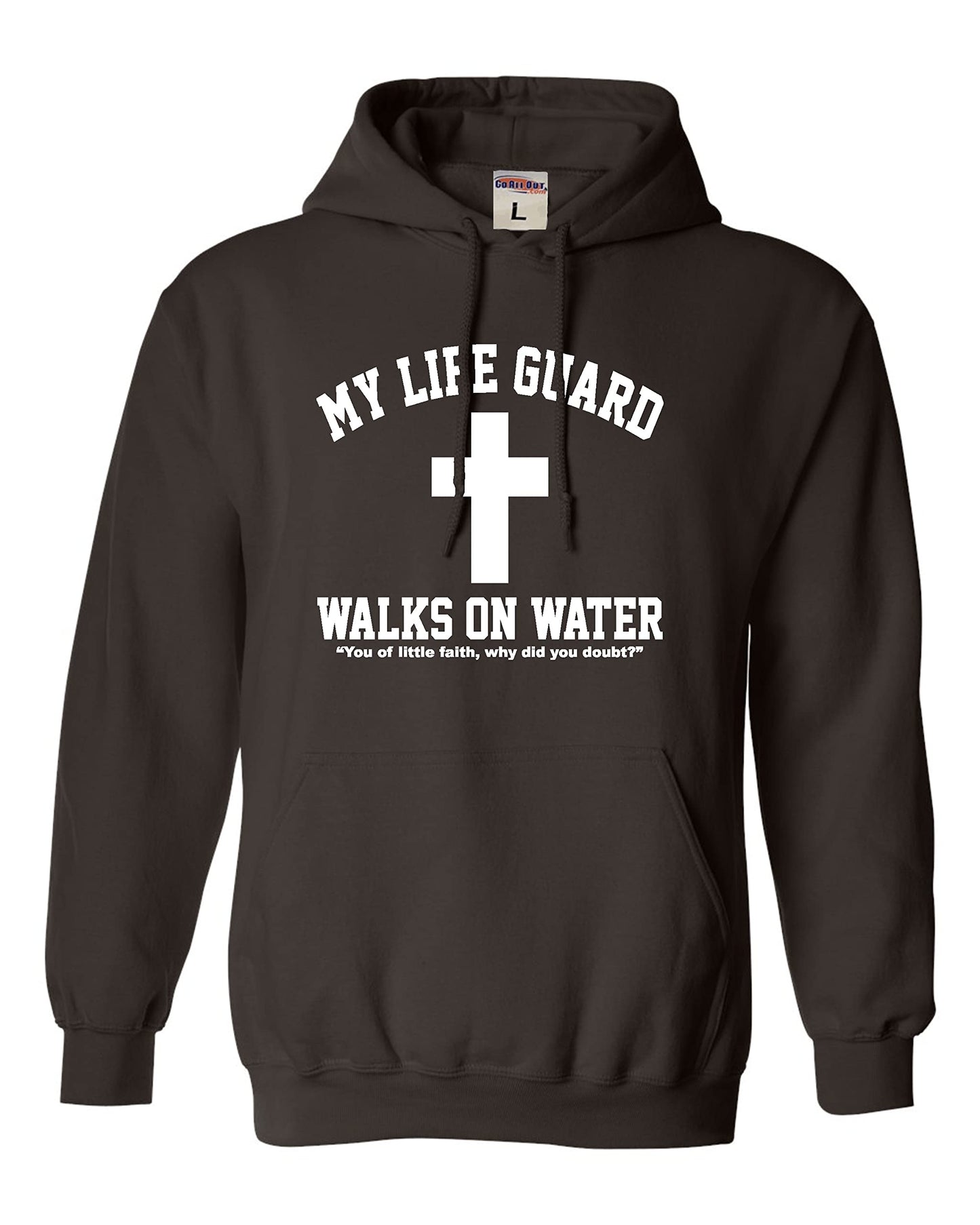 Go All Out Large Red Mens Jesus Walks On Water Christian Easter Gift Idea Sweatshirt Hoodie