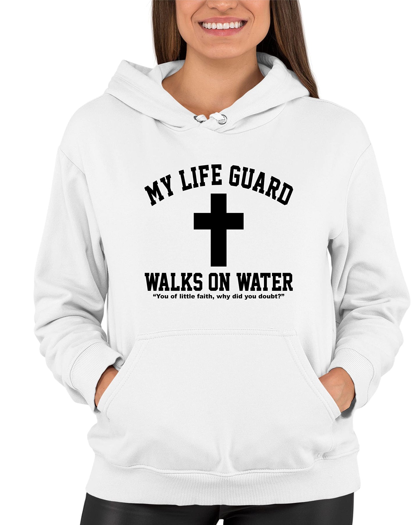 Go All Out Large Red Mens Jesus Walks On Water Christian Easter Gift Idea Sweatshirt Hoodie
