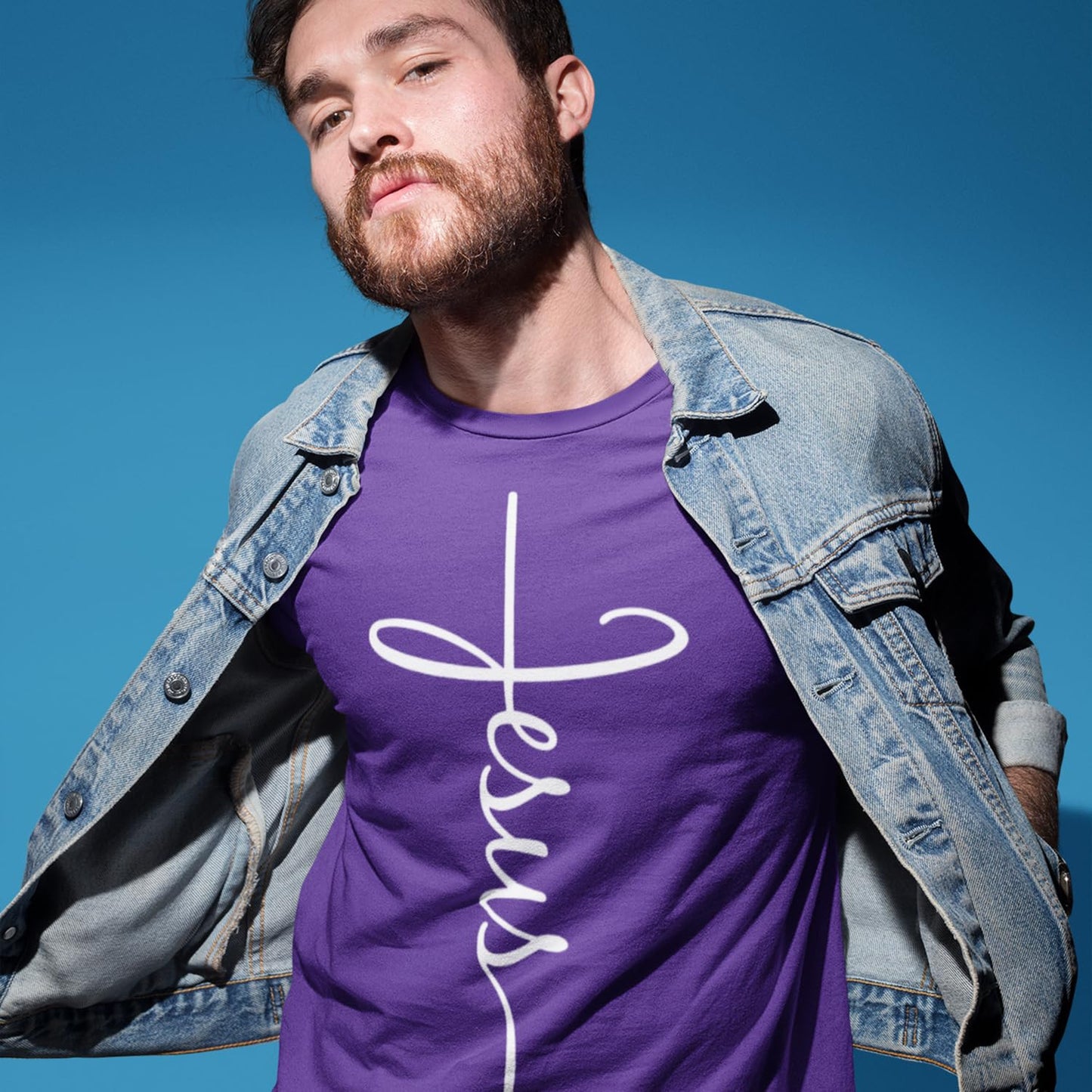 Jesus Cross Script T-Shirt Medium Black 0