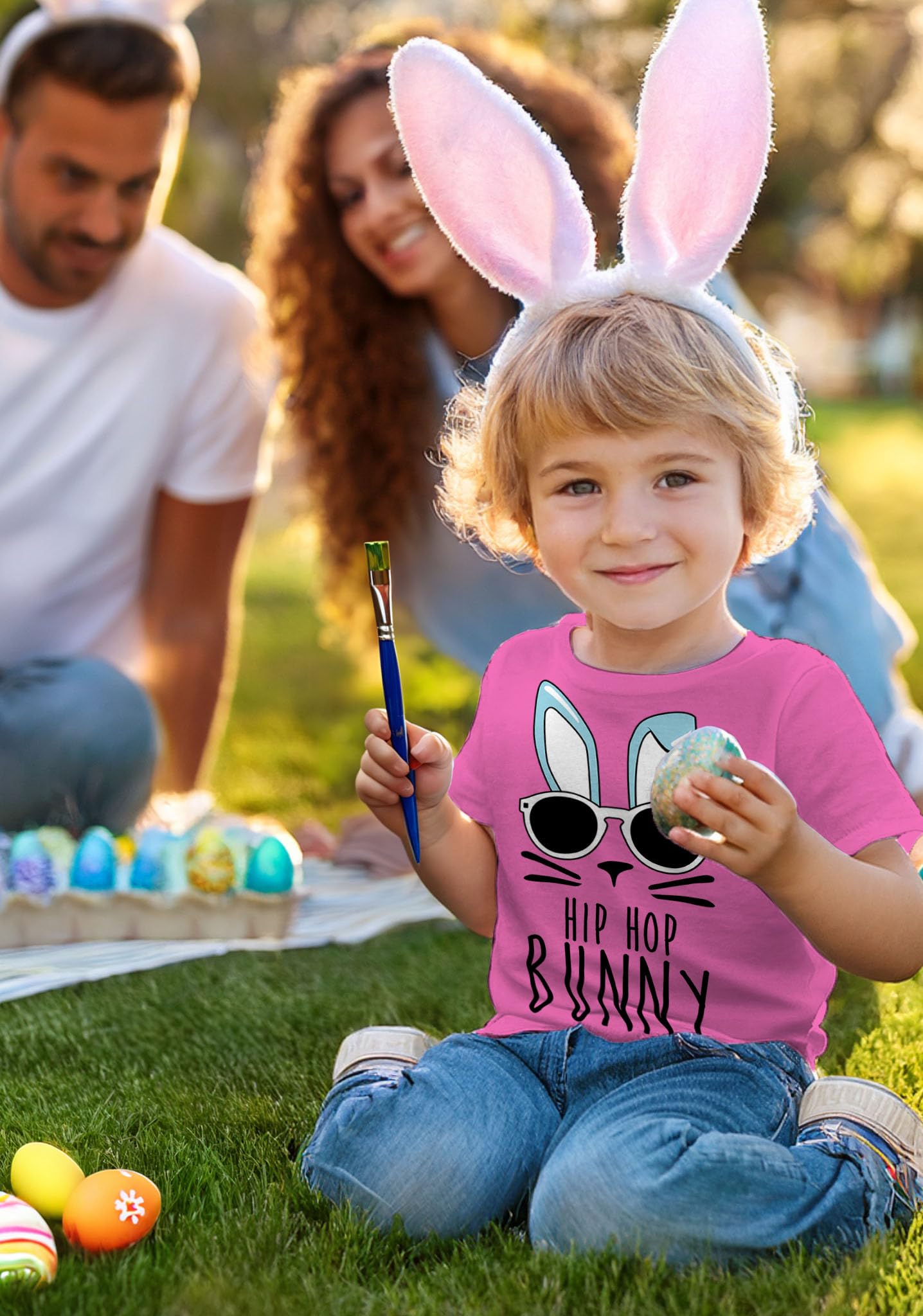 Easter No Bunny Loves Me Like Jesus Toddler Kids T-Shirt 3T California Blue