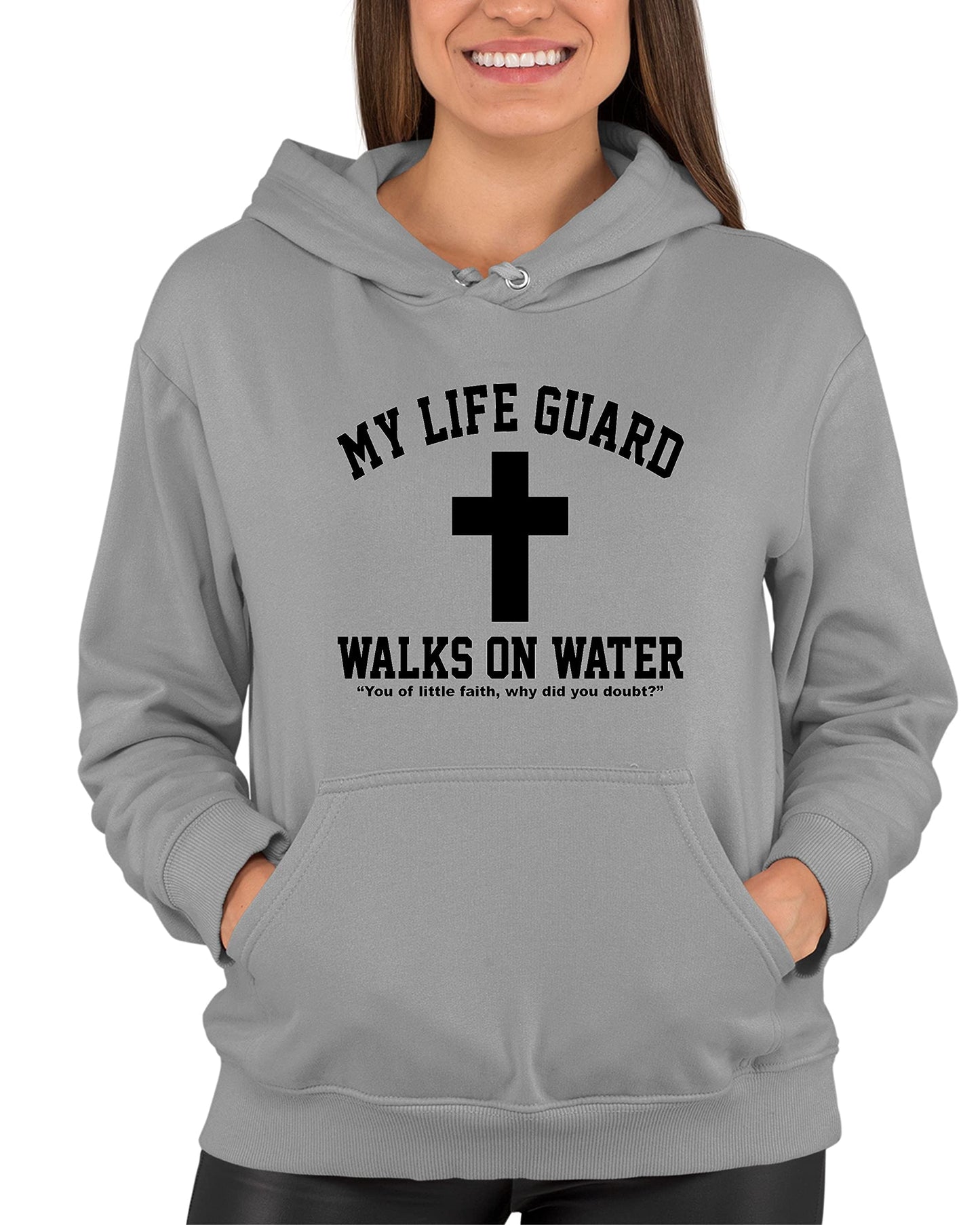 Go All Out Large Red Mens Jesus Walks On Water Christian Easter Gift Idea Sweatshirt Hoodie