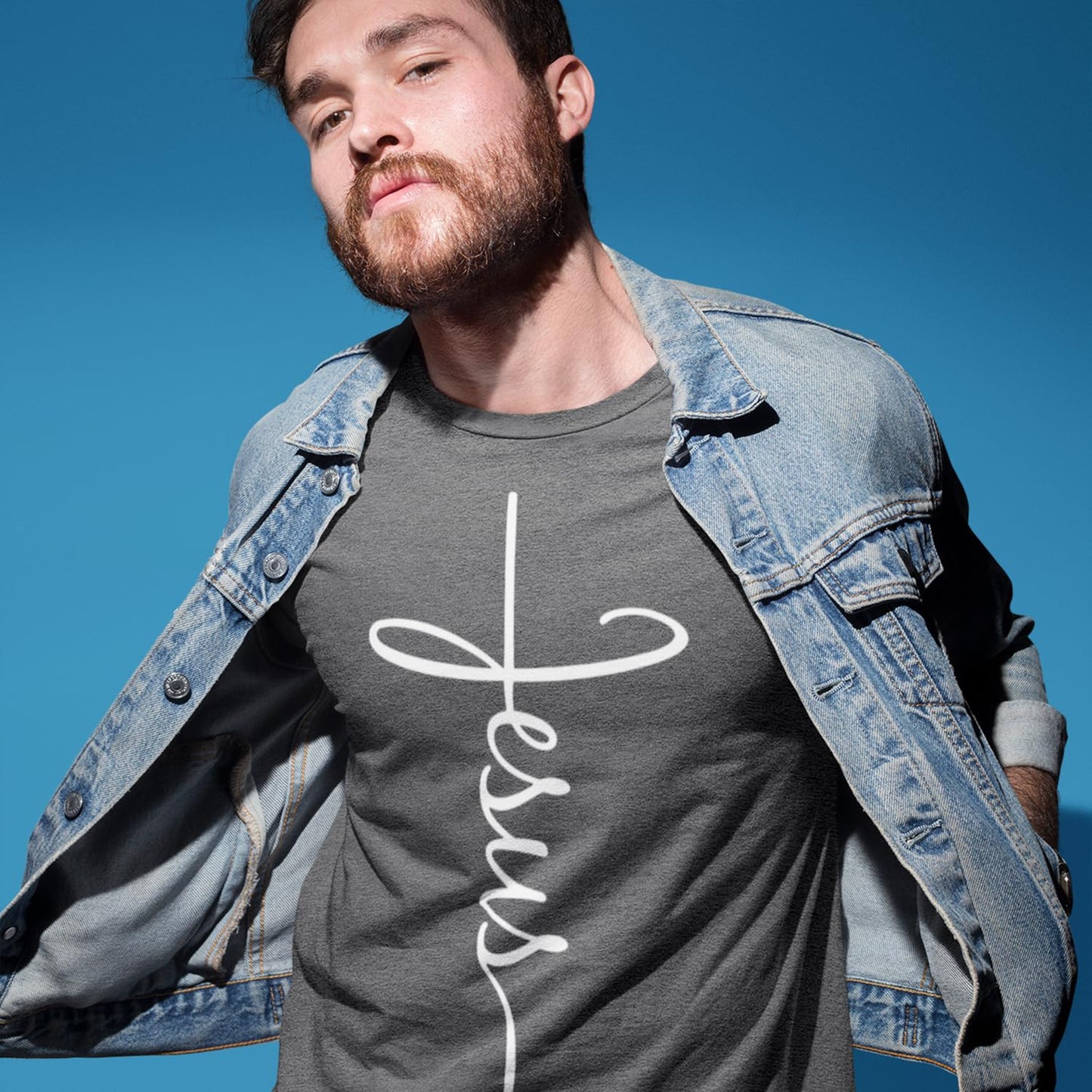 Jesus Cross Script T-Shirt Medium Black 0