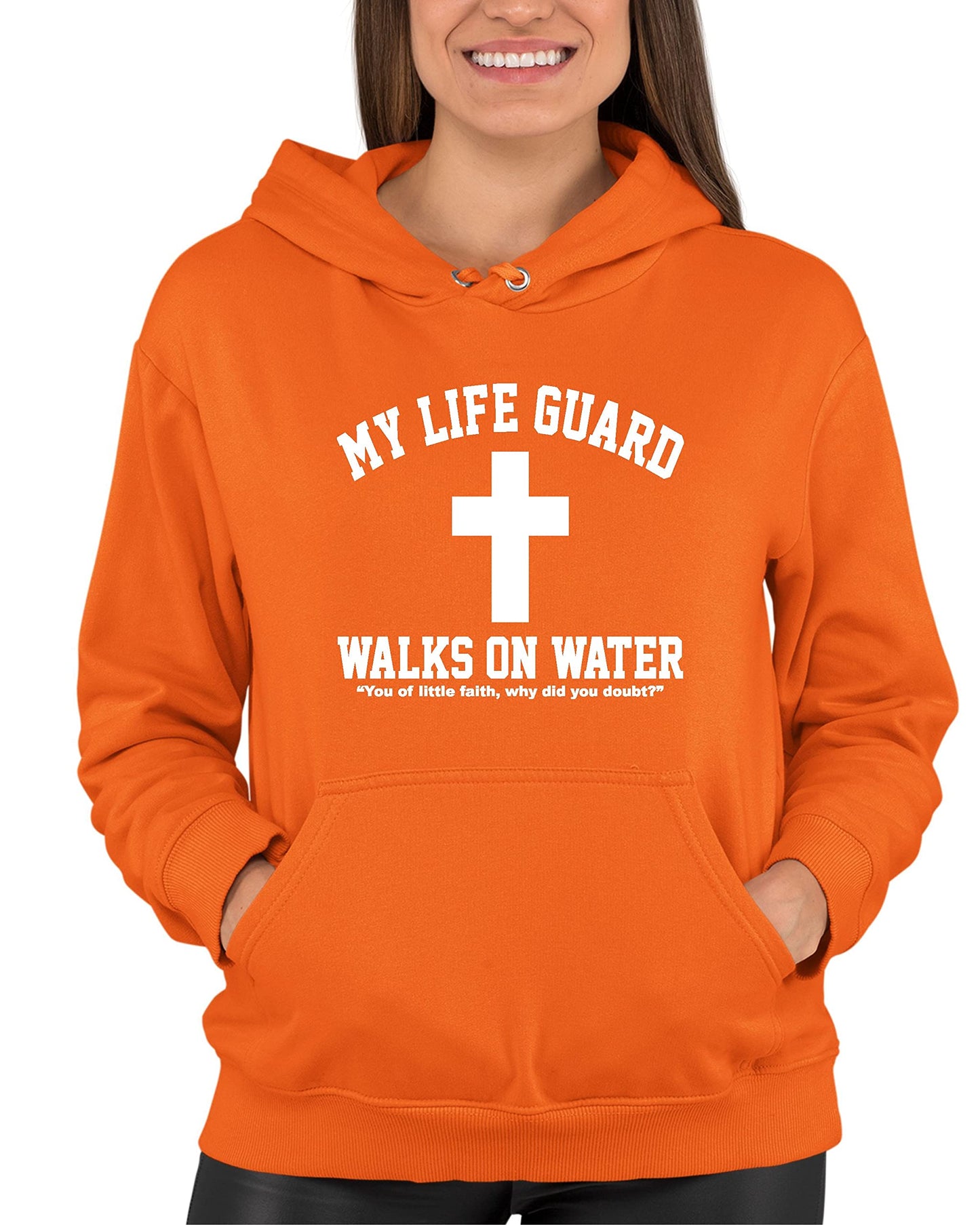 Go All Out Large Red Mens Jesus Walks On Water Christian Easter Gift Idea Sweatshirt Hoodie