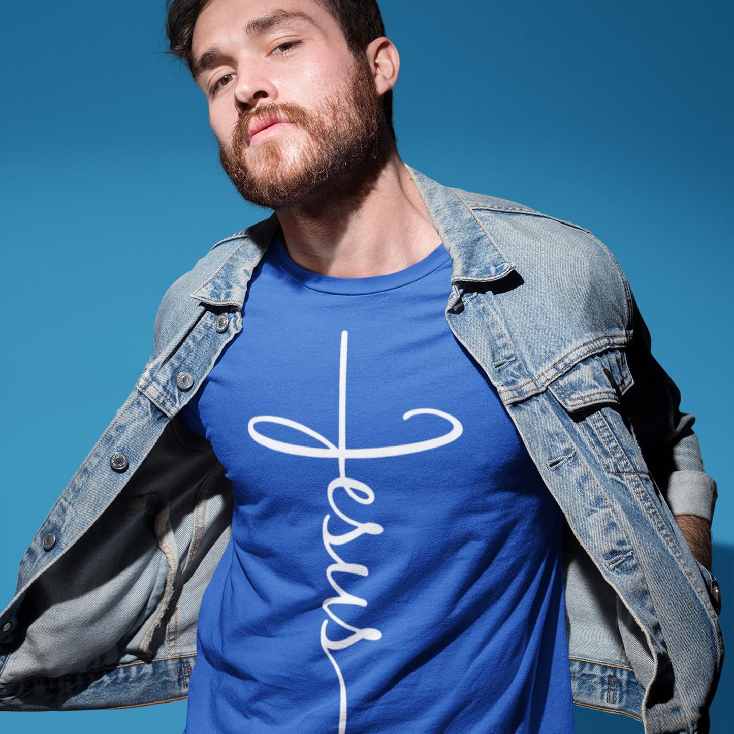 Jesus Cross Script T-Shirt Medium Black 0