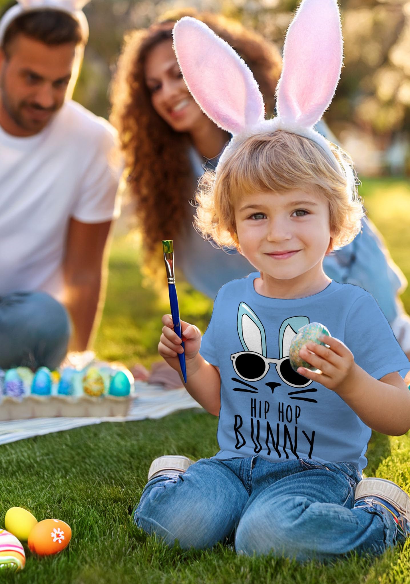 Easter No Bunny Loves Me Like Jesus Toddler Kids T-Shirt 3T California Blue