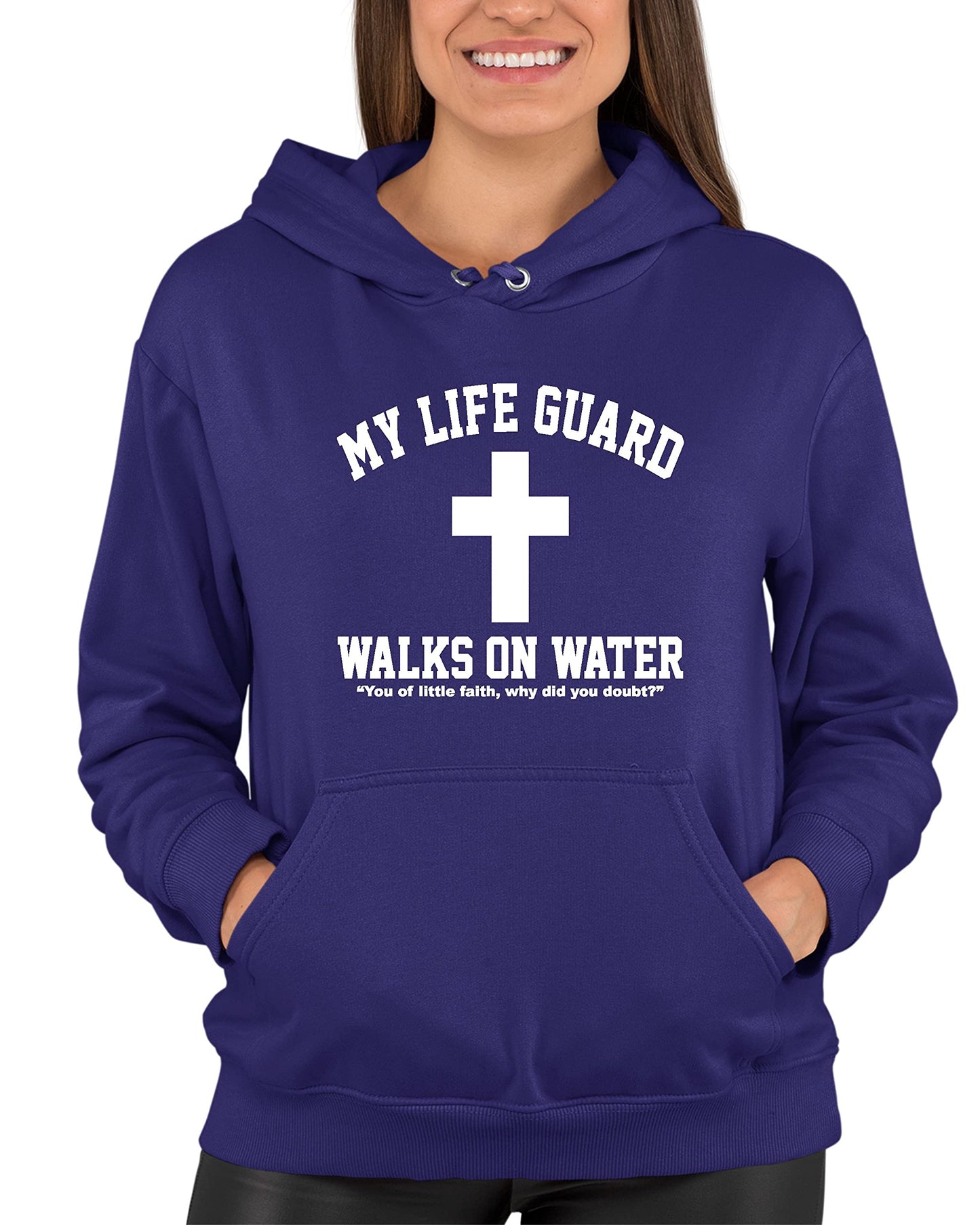 Go All Out Large Red Mens Jesus Walks On Water Christian Easter Gift Idea Sweatshirt Hoodie