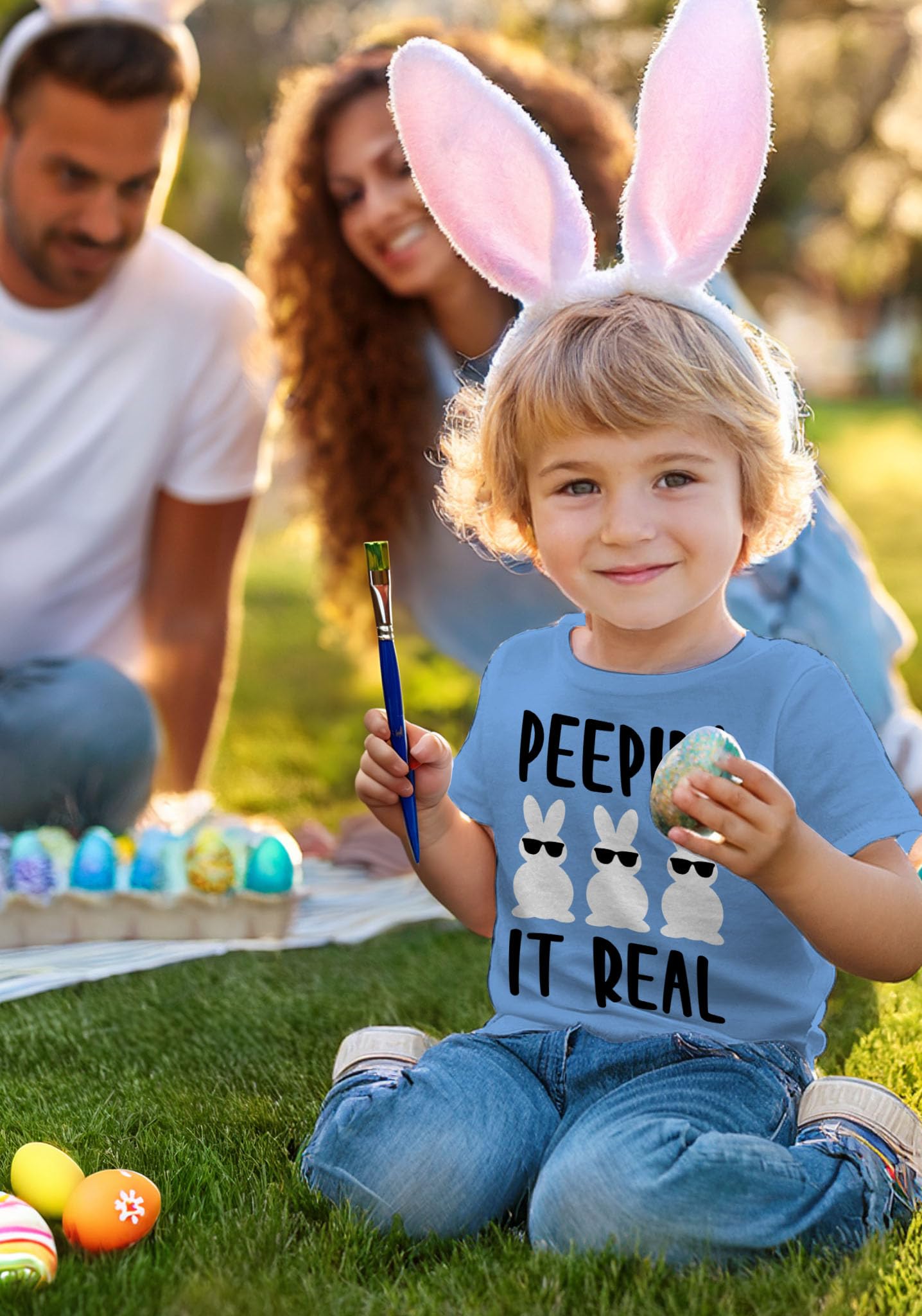 Easter No Bunny Loves Me Like Jesus Toddler Kids T-Shirt 3T California Blue