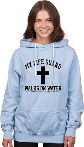 Go All Out Large Red Mens Jesus Walks On Water Christian Easter Gift Idea Sweatshirt Hoodie