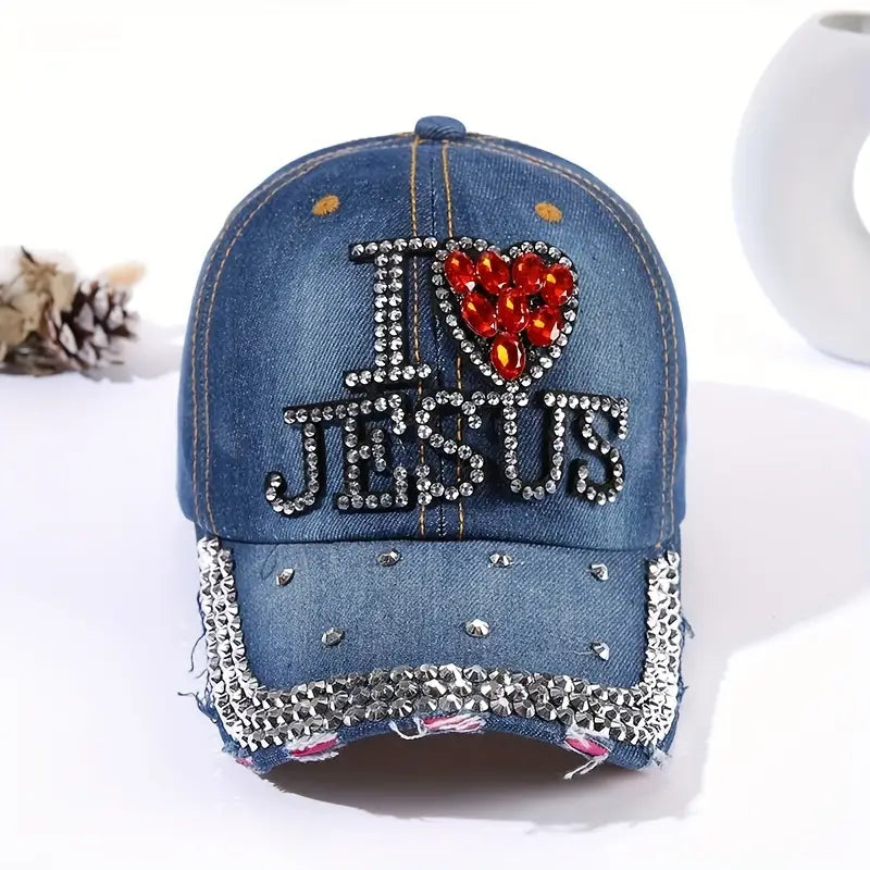 Trendy Rhinestone Baseball Cap