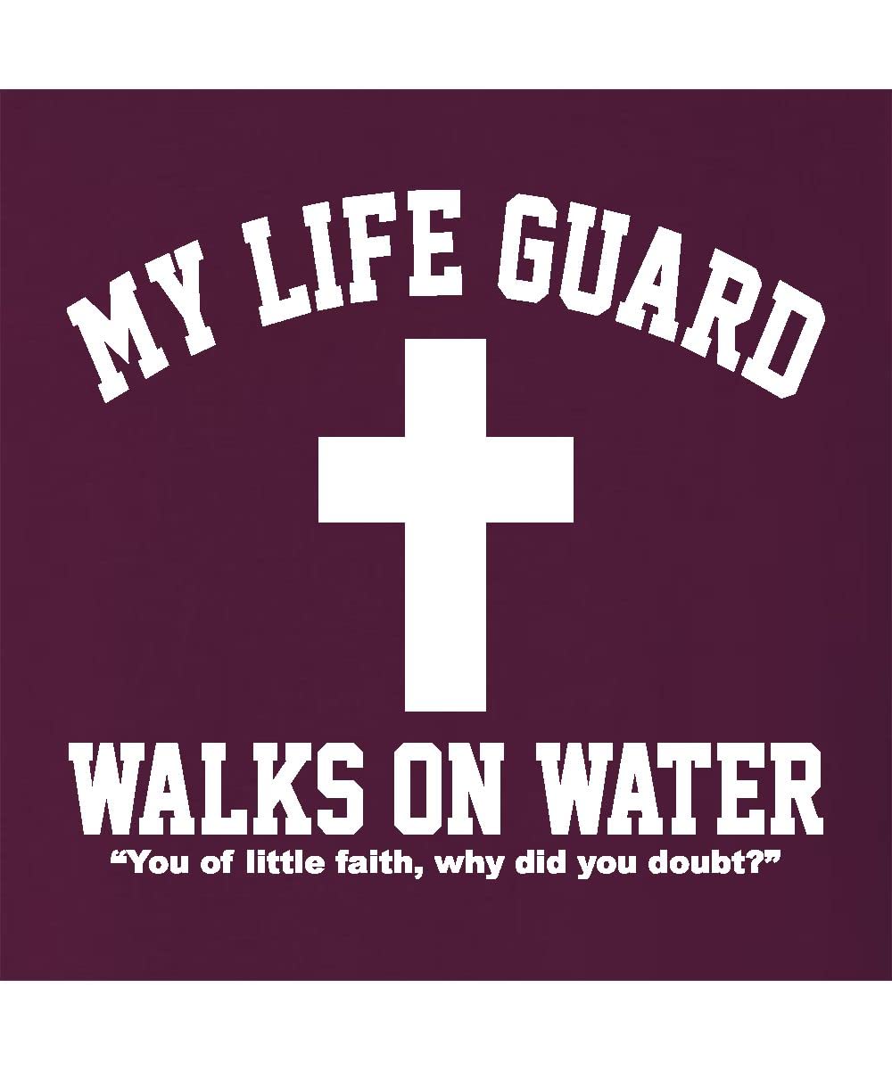 Go All Out Large Red Mens Jesus Walks On Water Christian Easter Gift Idea Sweatshirt Hoodie