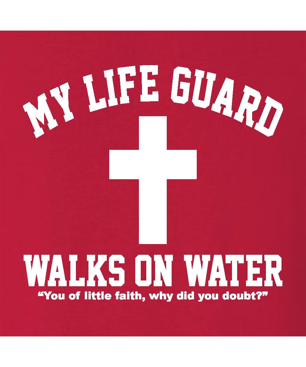 Go All Out Large Red Mens Jesus Walks On Water Christian Easter Gift Idea Sweatshirt Hoodie