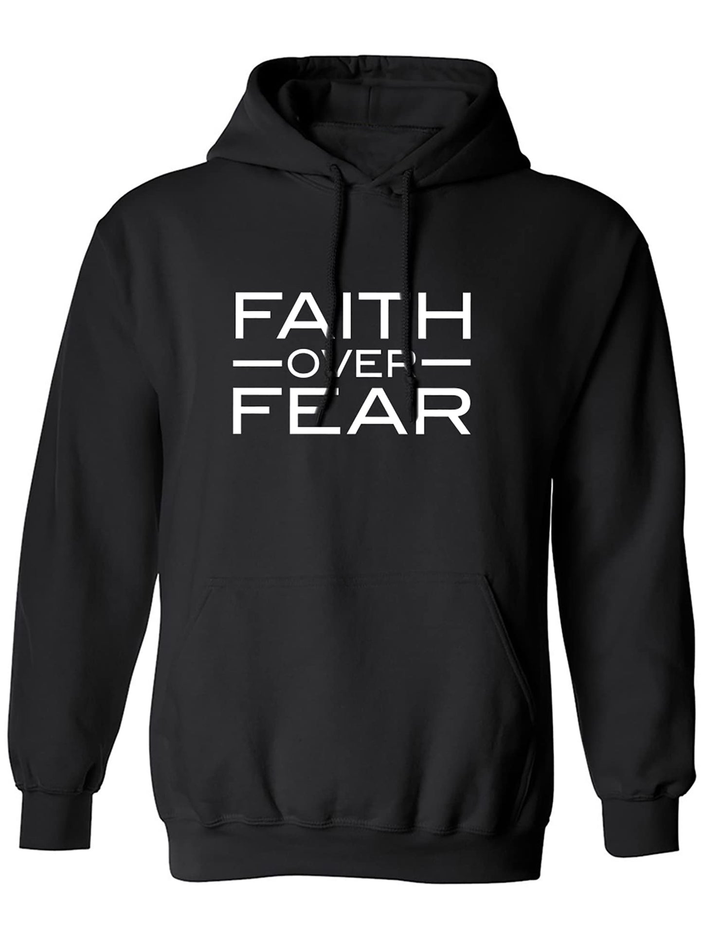 zerogravitee Faith over Fear Adult Hooded Sweatshirt in Black - Large