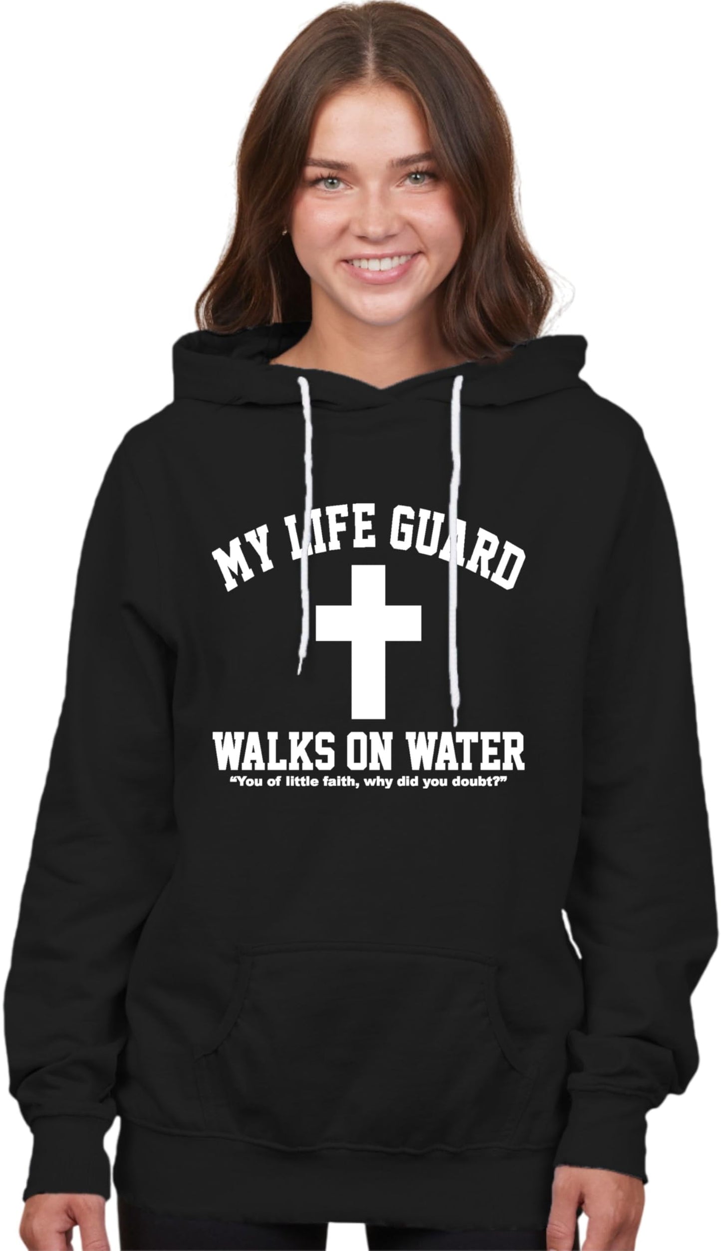Go All Out Large Red Mens Jesus Walks On Water Christian Easter Gift Idea Sweatshirt Hoodie