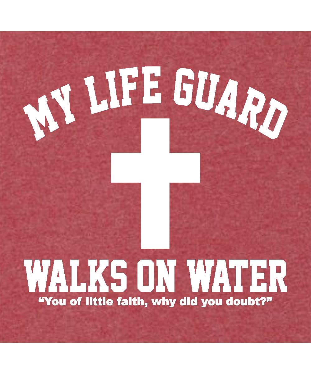 Go All Out Large Red Mens Jesus Walks On Water Christian Easter Gift Idea Sweatshirt Hoodie