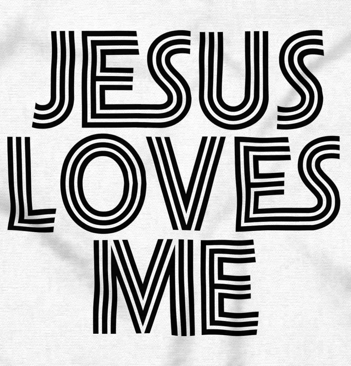 Brisco Brands Jesus Loves Me Retro Christian Baby Romper Boys or Girls