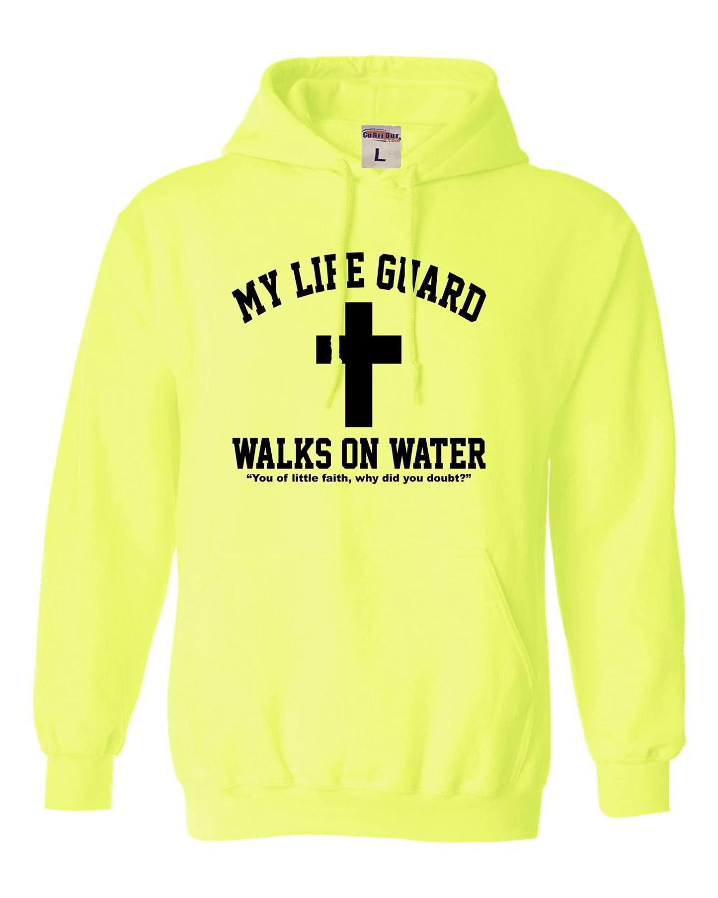 Go All Out Large Red Mens Jesus Walks On Water Christian Easter Gift Idea Sweatshirt Hoodie