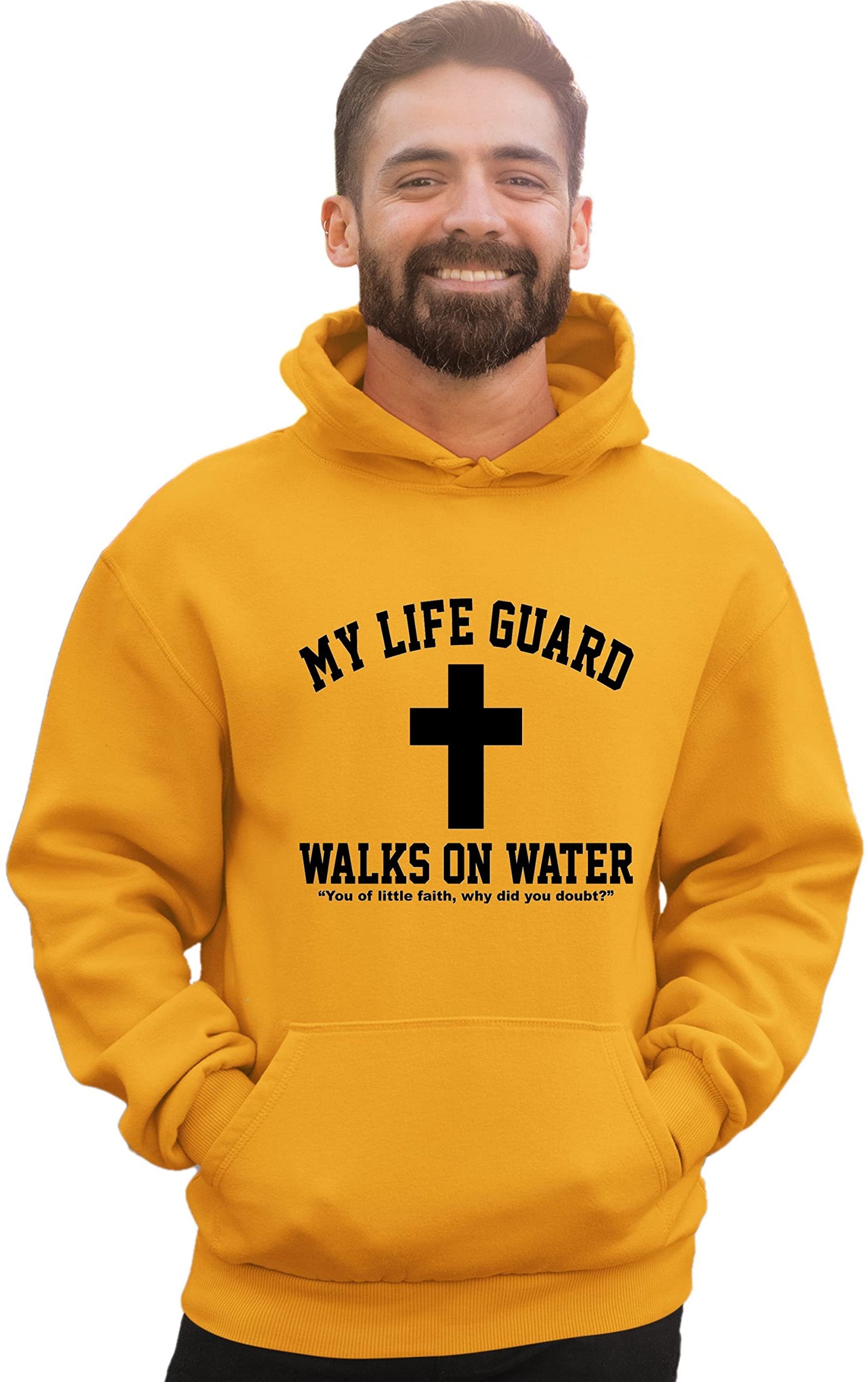 Go All Out Large Red Mens Jesus Walks On Water Christian Easter Gift Idea Sweatshirt Hoodie