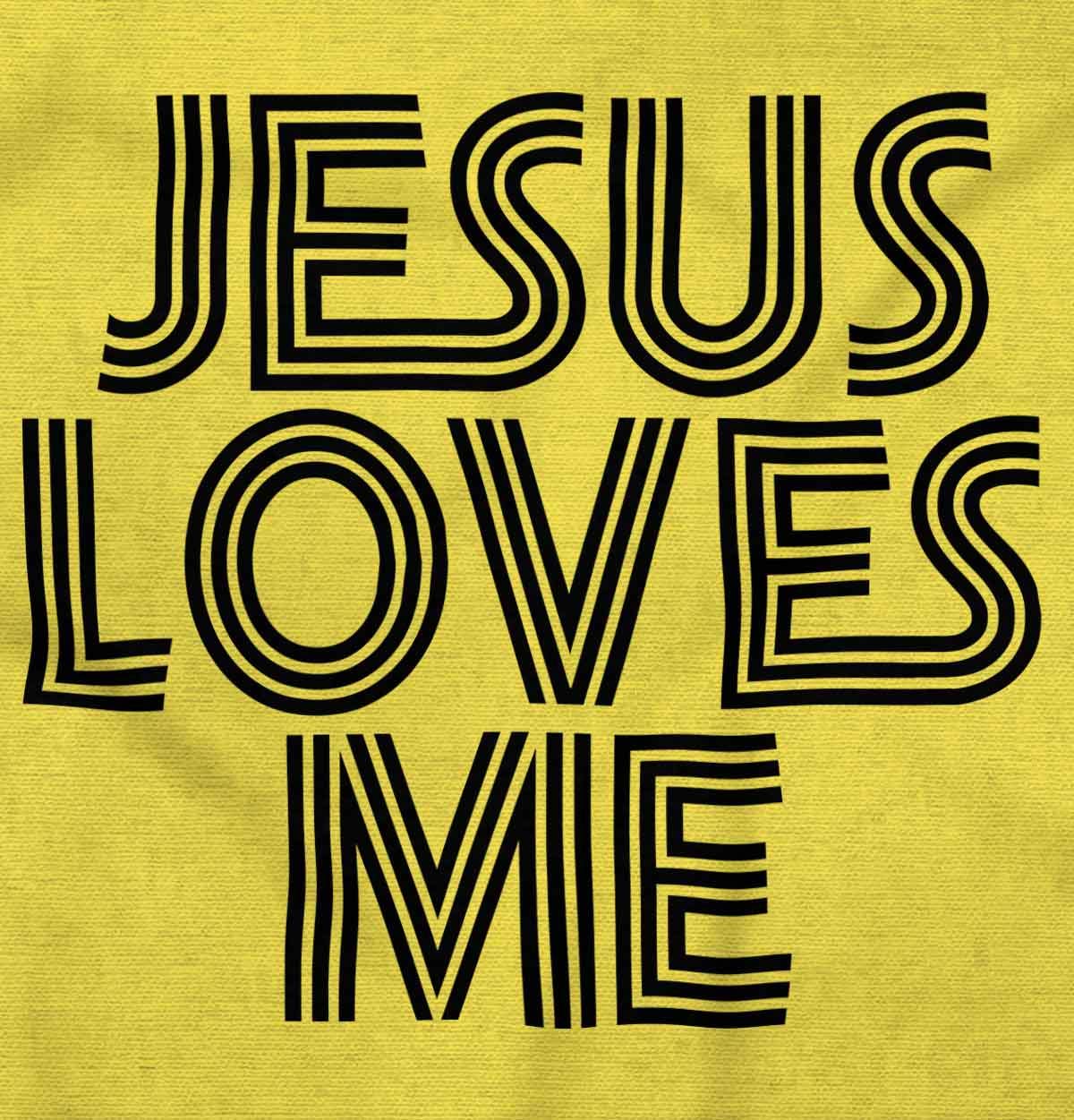 Brisco Brands Jesus Loves Me Retro Christian Baby Romper Boys or Girls