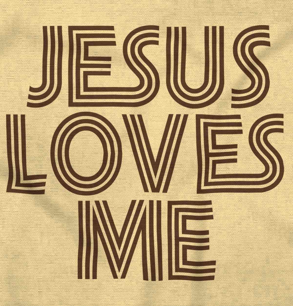 Brisco Brands Jesus Loves Me Retro Christian Baby Romper Boys or Girls