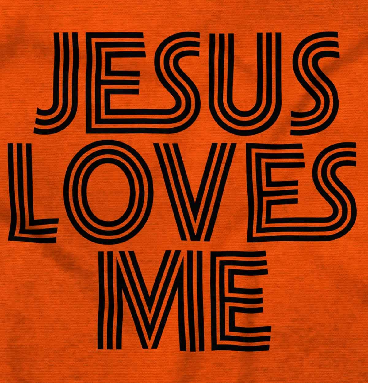 Brisco Brands Jesus Loves Me Retro Christian Baby Romper Boys or Girls