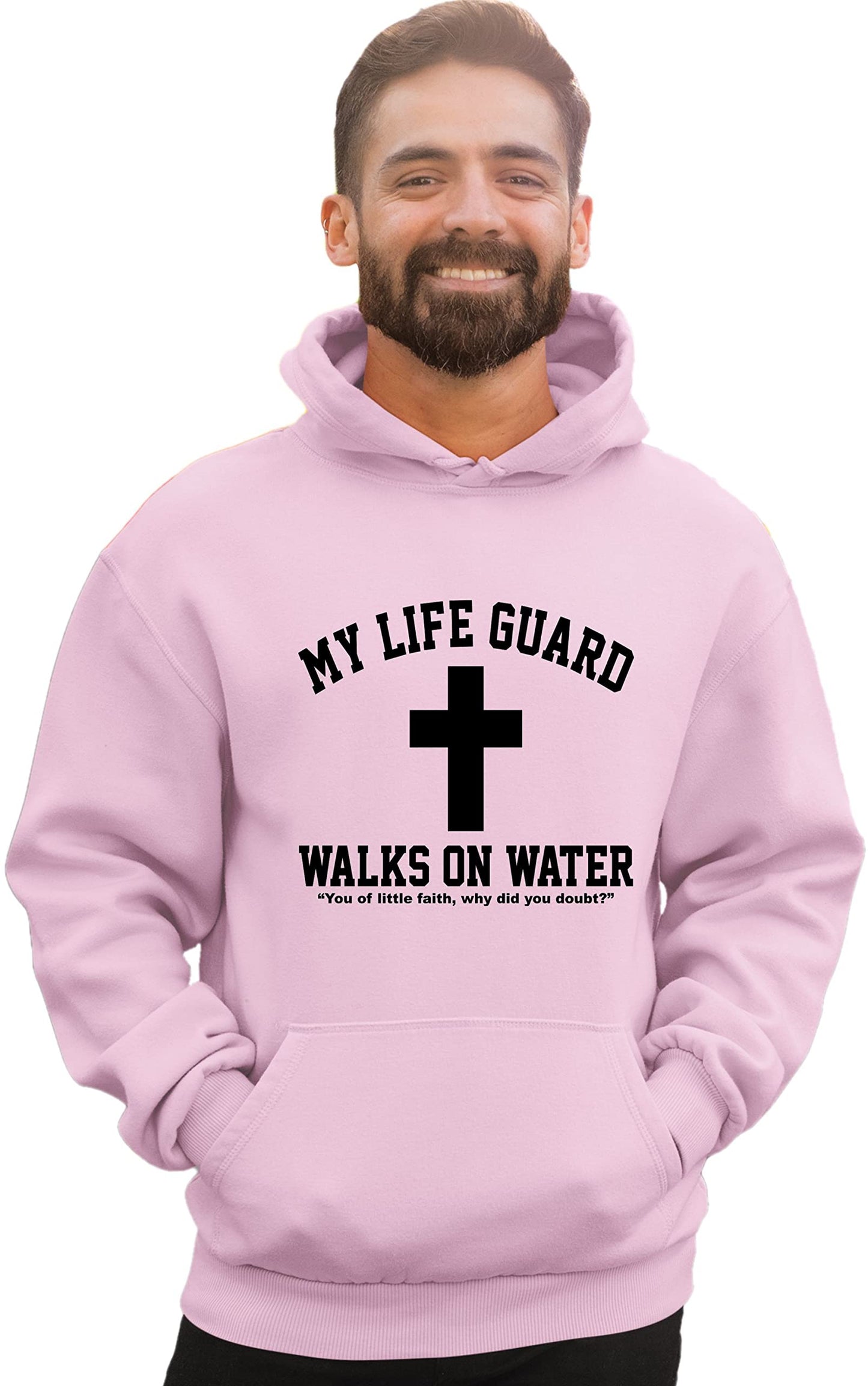 Go All Out Large Red Mens Jesus Walks On Water Christian Easter Gift Idea Sweatshirt Hoodie