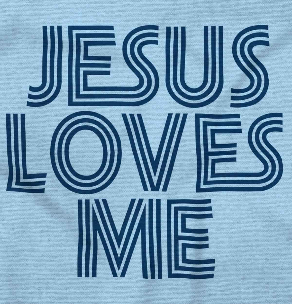 Brisco Brands Jesus Loves Me Retro Christian Baby Romper Boys or Girls